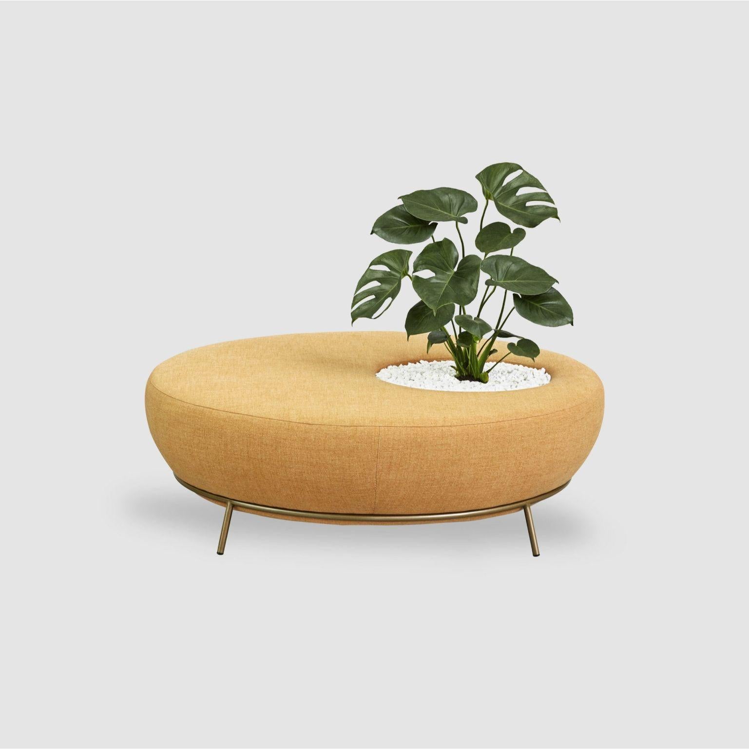 Nest Round sofa planter by Paula Rosales
Dimensions: W140, D140, H44
Materials: Iron structure and MDF board
Foam CMHR (high resilience and flame retardant) for all our cushion filling systems
Painted or chromed legs
Stainless steel
