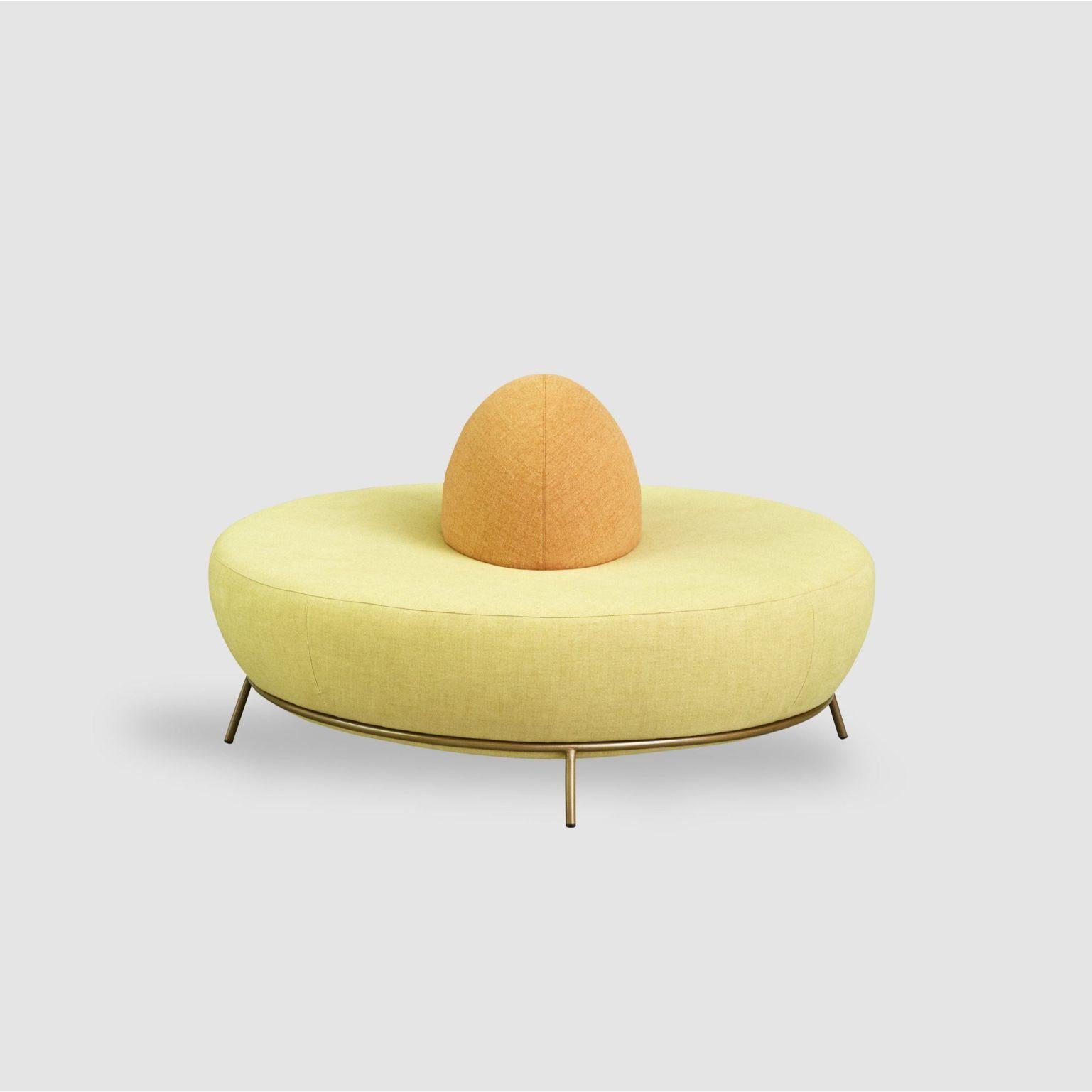 Nest round sofa with backrest by Paula Rosales
Dimensions: W140, D140, H80, Seat42
Materials: Iron structure and MDF board
Foam CMHR (high resilience and flame retardant) for all our cushion filling systems
Painted or chromed legs
Stainless