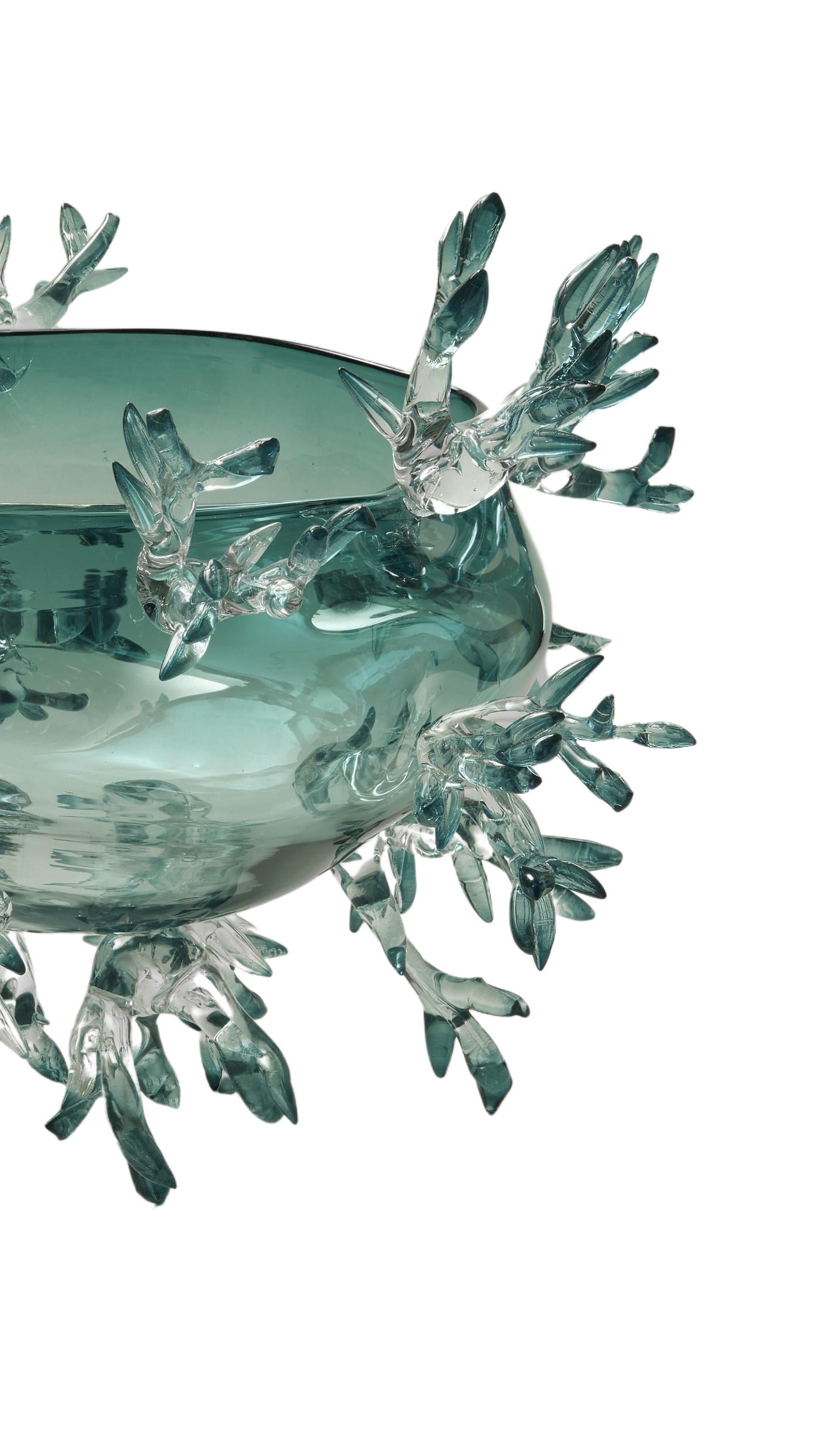 Post-Modern Nest Shape Green Vase by Emilie Lemardeley For Sale