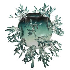 Grüne Vase in Nest-Form von Emilie Lemardeley