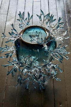 Nest Shape Light Blue Vase by Emilie Lemardeley
