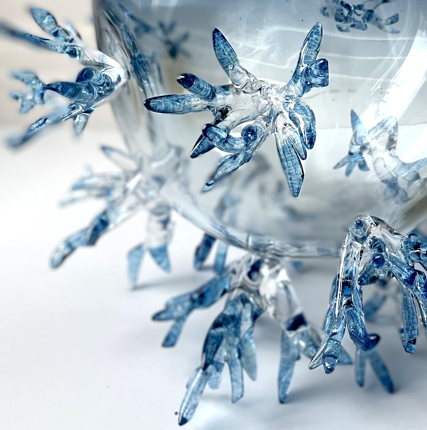 French Nest Shape Light Blue Vase by Emilie Lemardeley For Sale