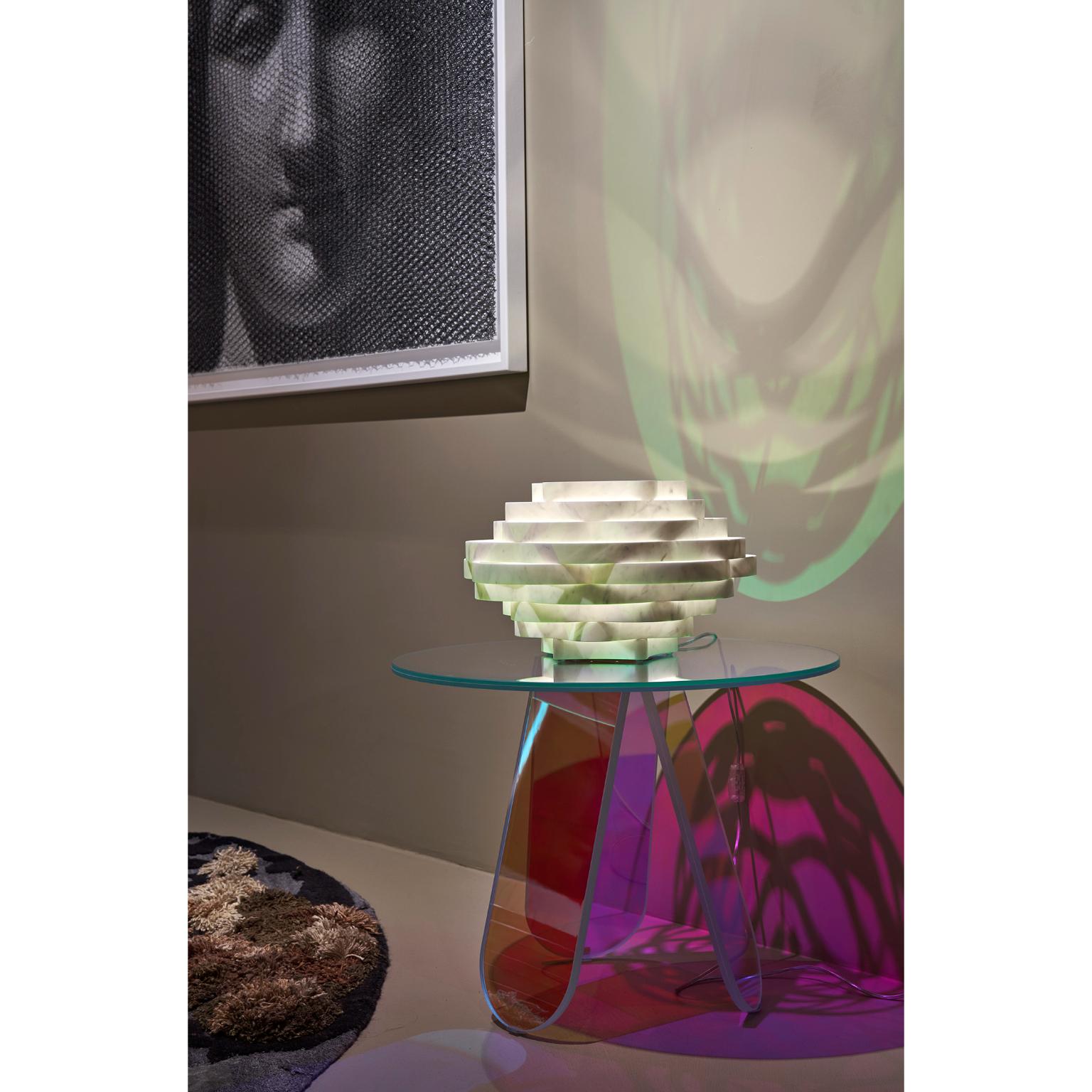 Autre Lampe de table décorative Nest TL1 en marbre blanc de Carrare par Bufalini Marmi en vente