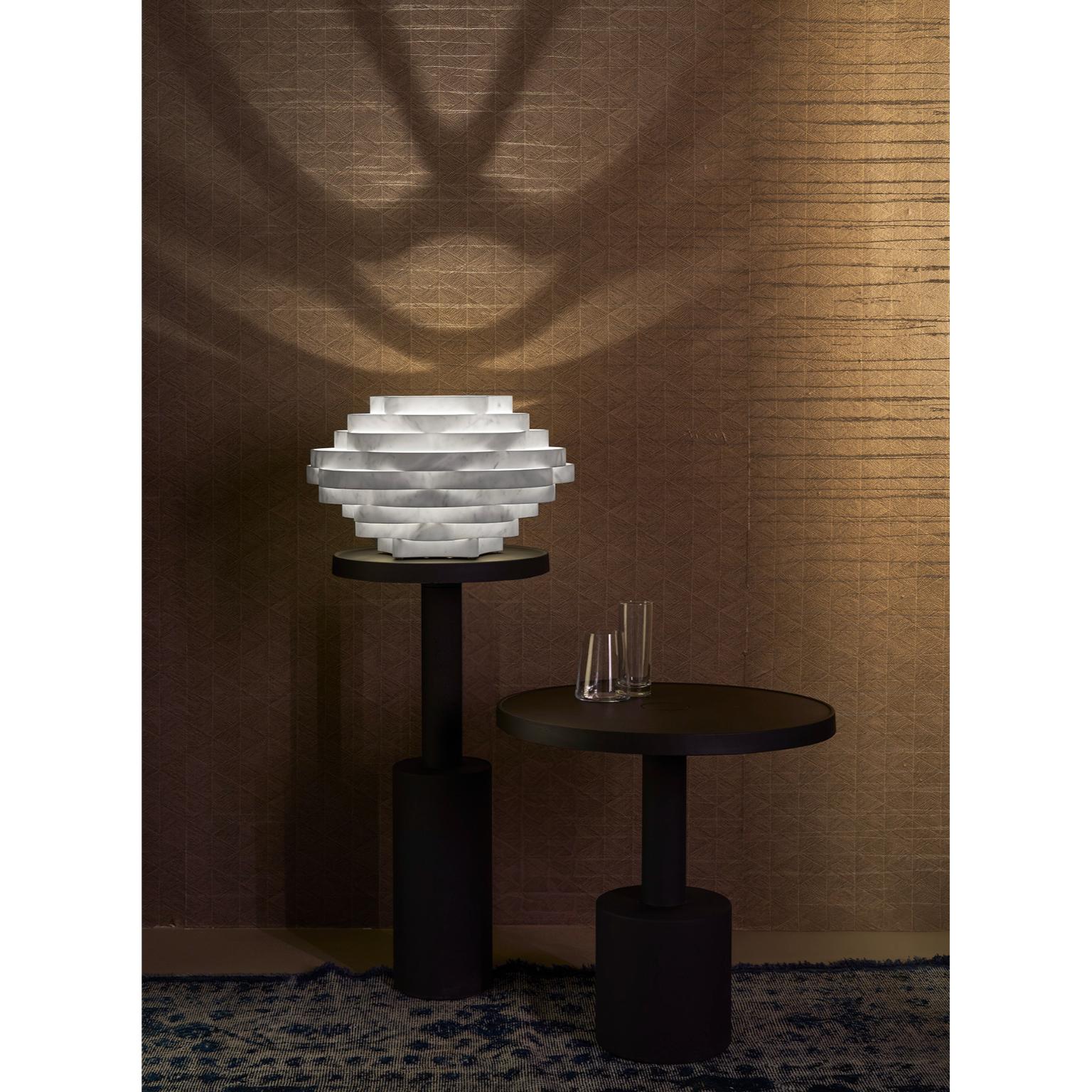 Contemporary Nest TL3 Decorative Table Lamp in White Carrara Marble by Bufalini Marmi For Sale