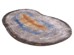 NESTA Hand Tufted Modern Shaped Silk Rug in Lavender Blue Colour by Hands