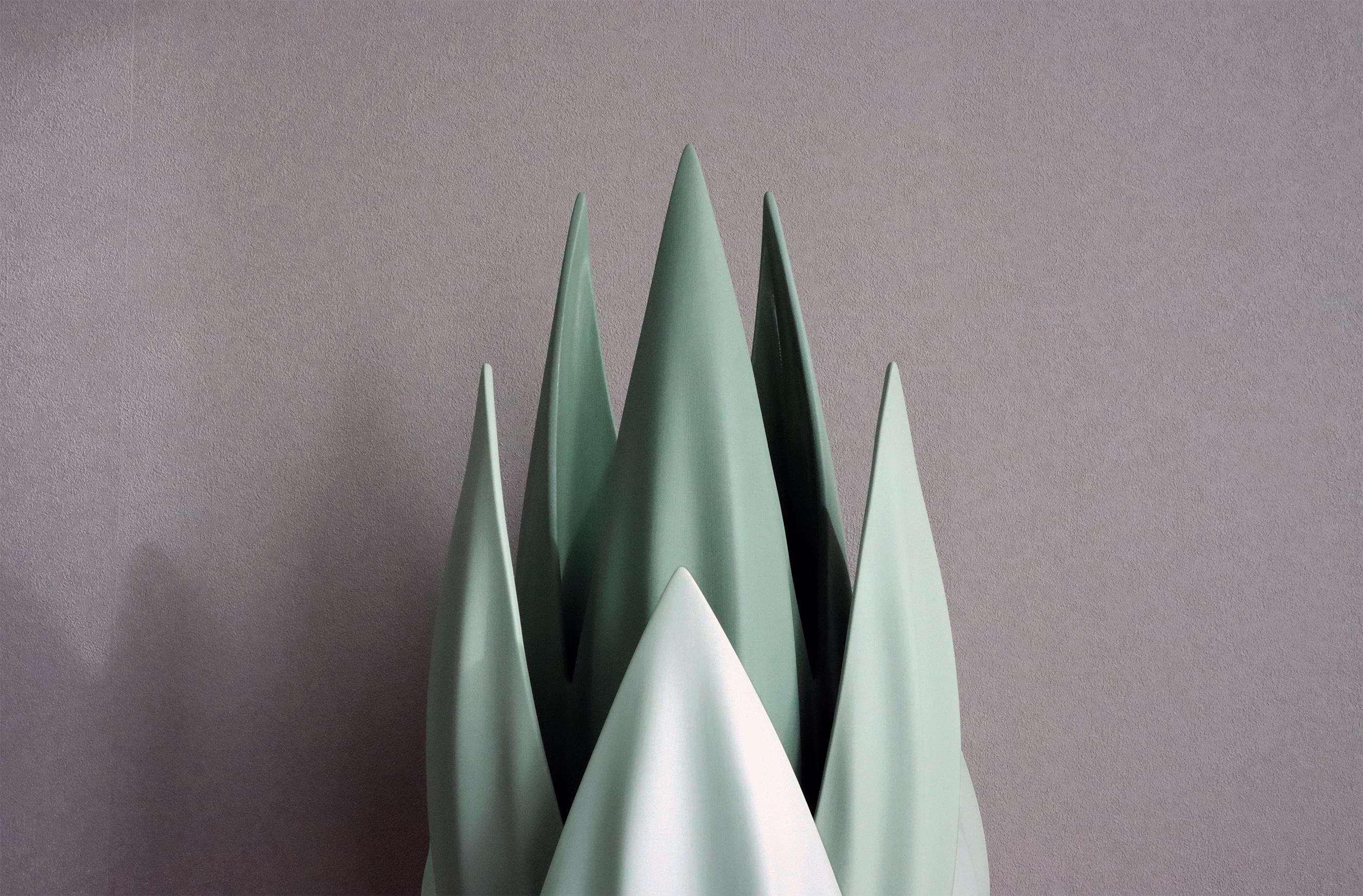 Ceramic Nested Petals - Olive Green Gradient For Sale