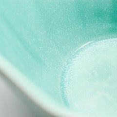 Nesting Bowl Set, Glossy Seafoam Green Set of Three Modern Stacking Serving Bowl