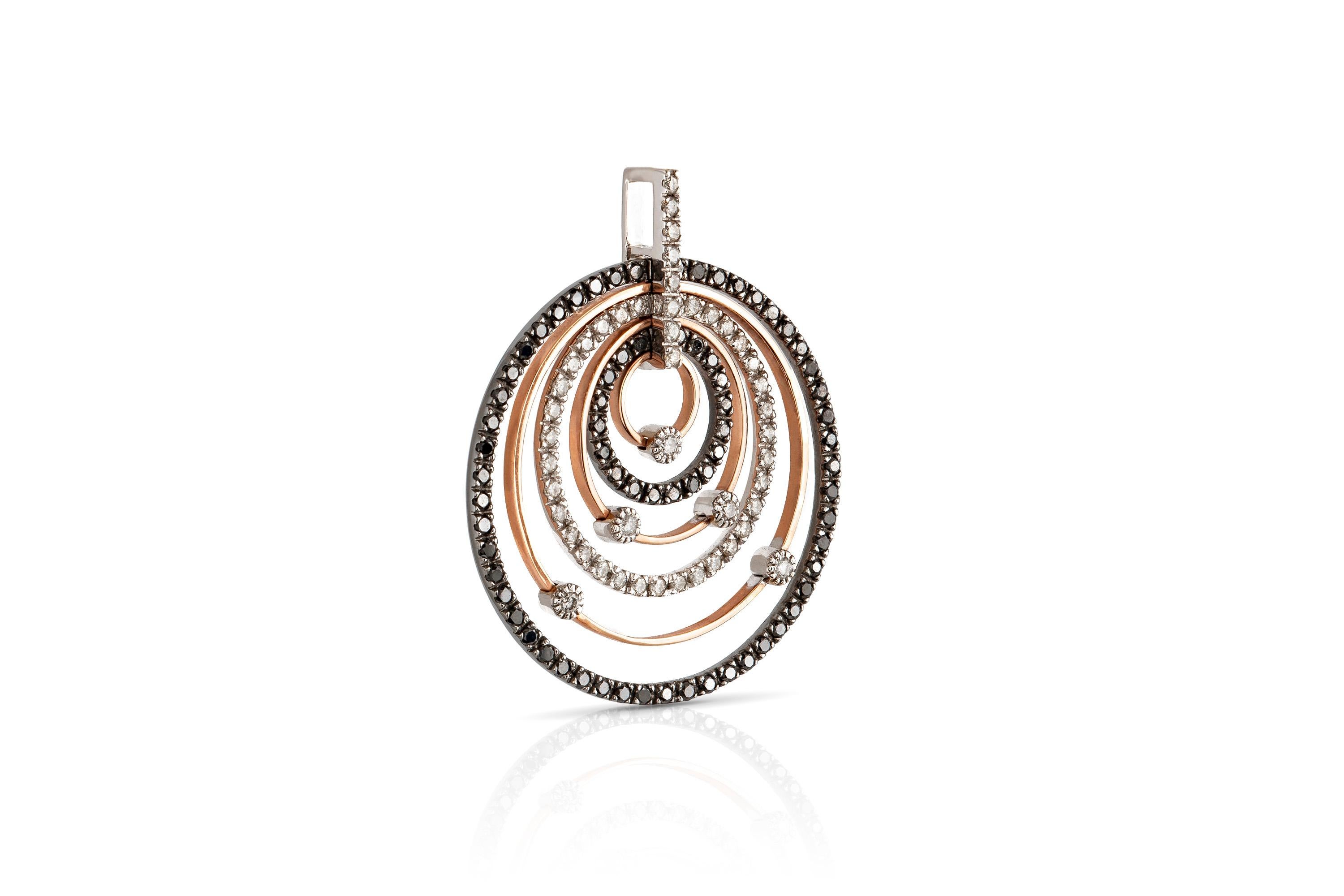 Nesting Circles Diamond Pendant In Good Condition For Sale In New York, NY