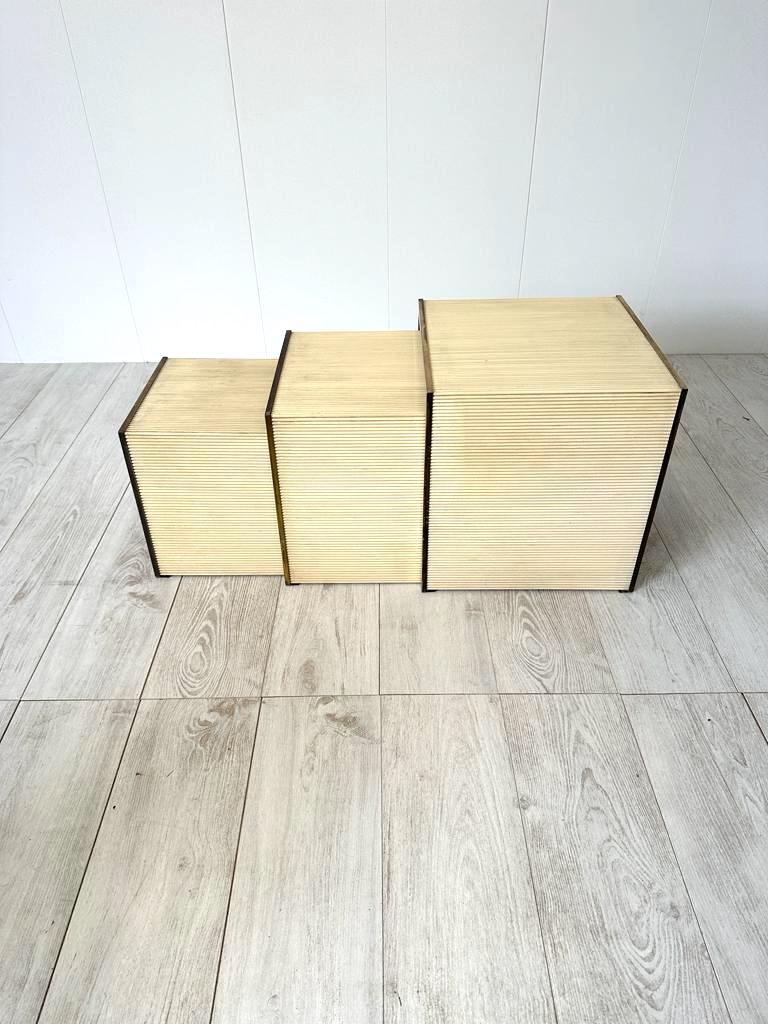 Mid-Century Modern Nesting Coffee Tables by Tommaso Barbi, Set of 3