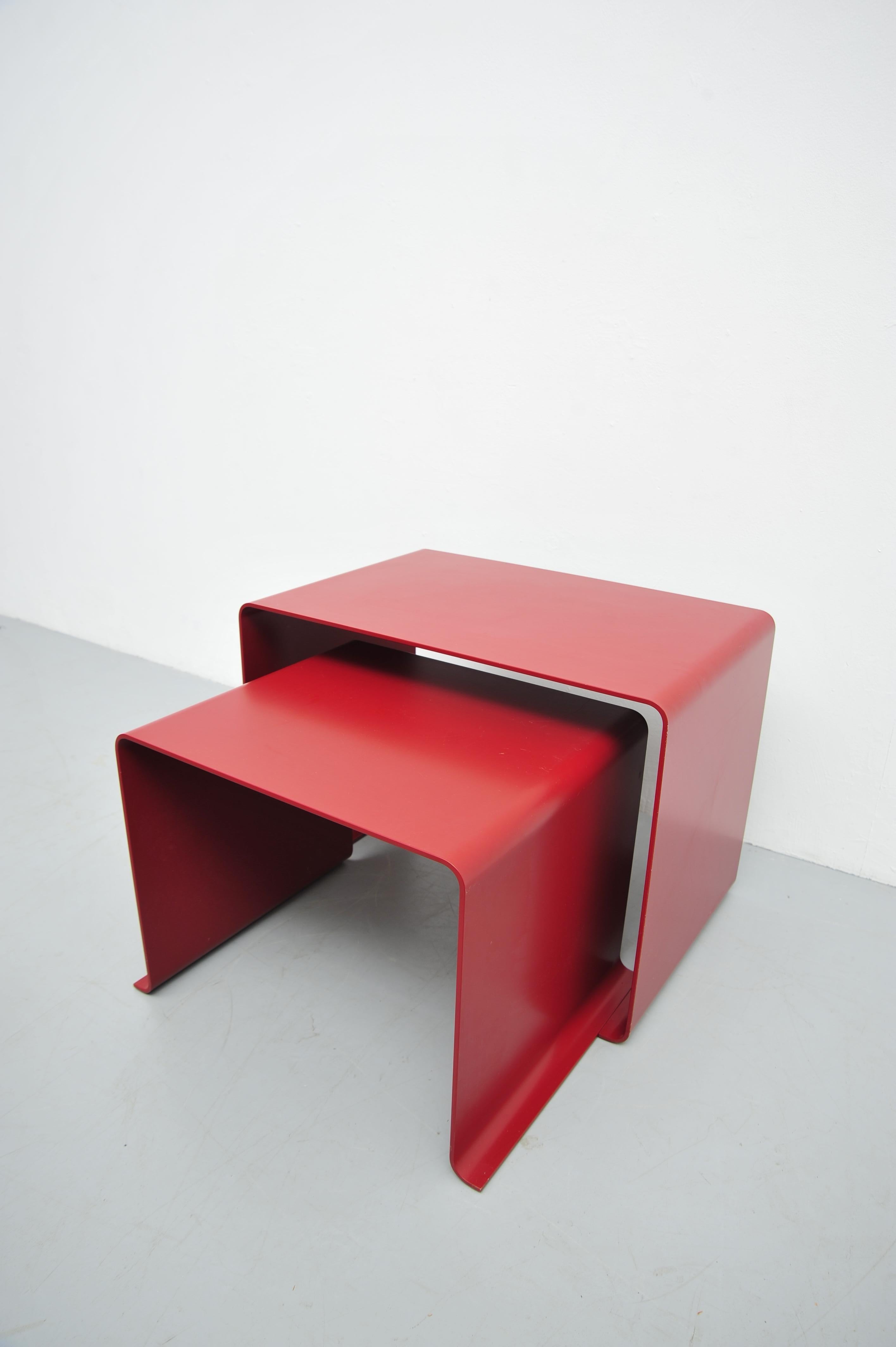 Aluminum Nesting Coffee Tables SDR+ 010 by Dieter Rams and Thomas Merkel, 2001 For Sale
