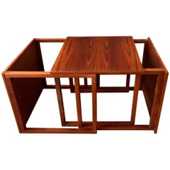 Nesting Cube Teak Tables Kai Kristiansen, 1960s, Denmark
