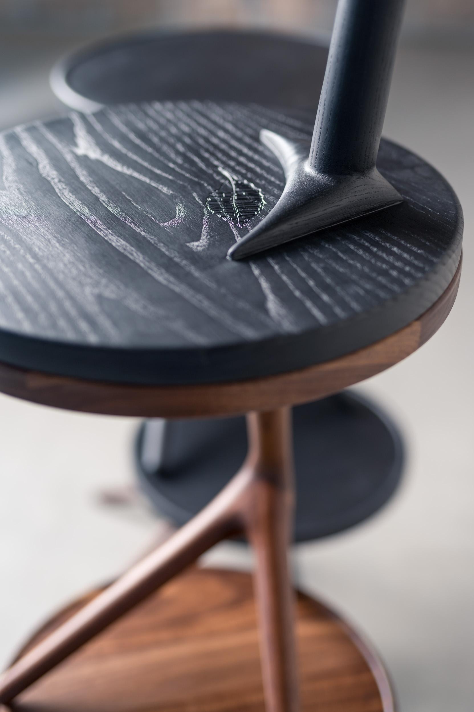 American Nesting End Tables in Charcoal Ash handmade by Fernweh Woodworking, Set of Three For Sale