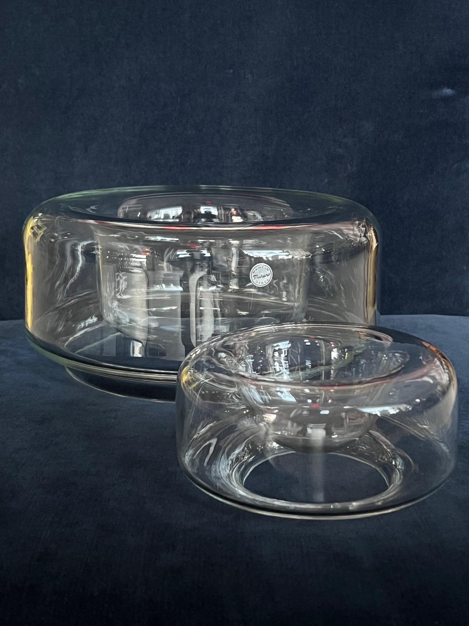Mid-Century Modern Nesting Clear Glass Bowls By Charles Pfister For Knoll International