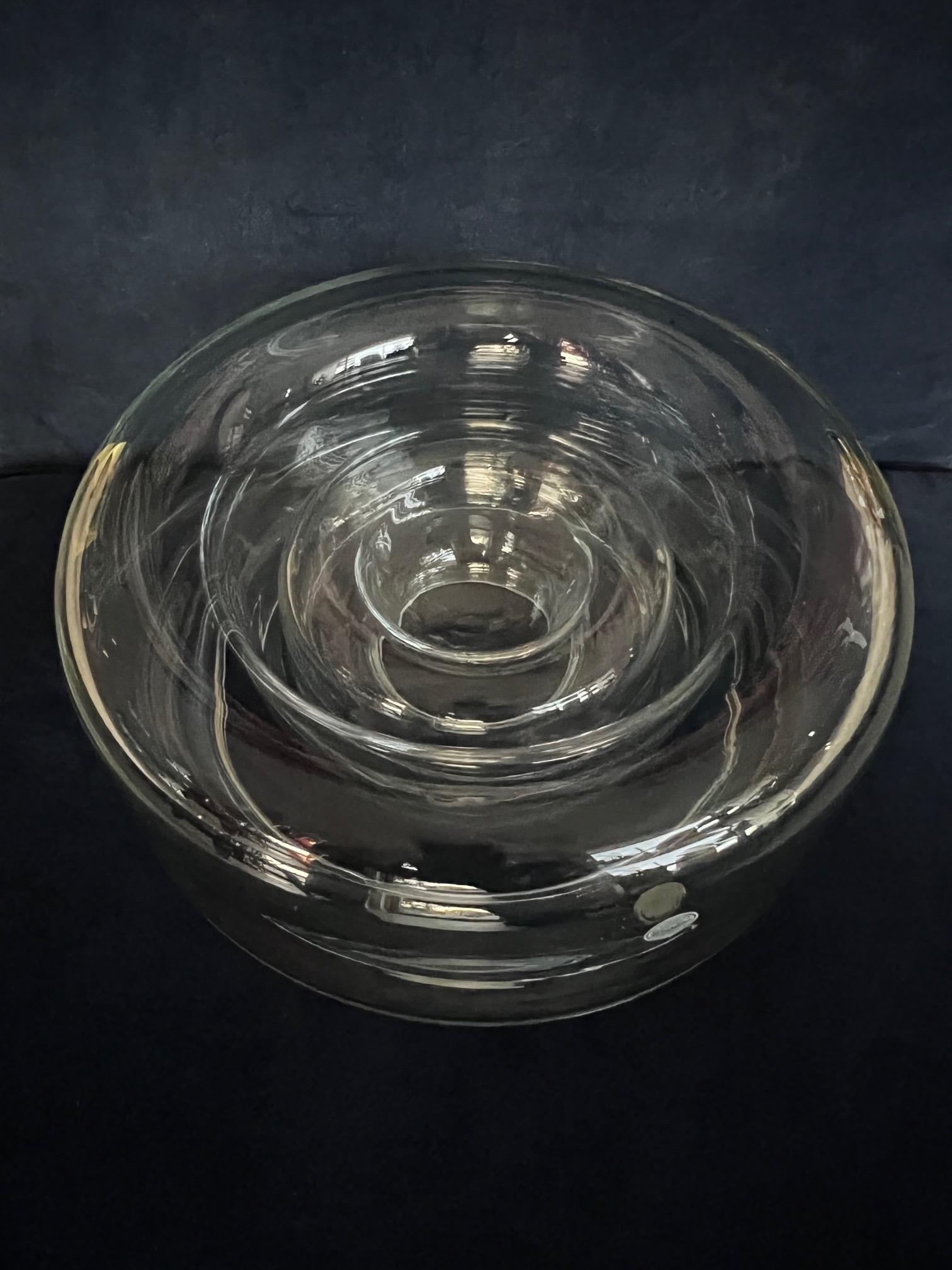 Art Glass Nesting Clear Glass Bowls By Charles Pfister For Knoll International