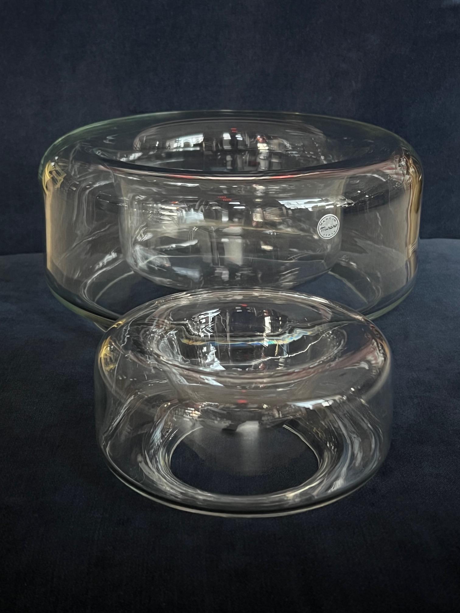 Nesting Clear Glass Bowls By Charles Pfister For Knoll International 2