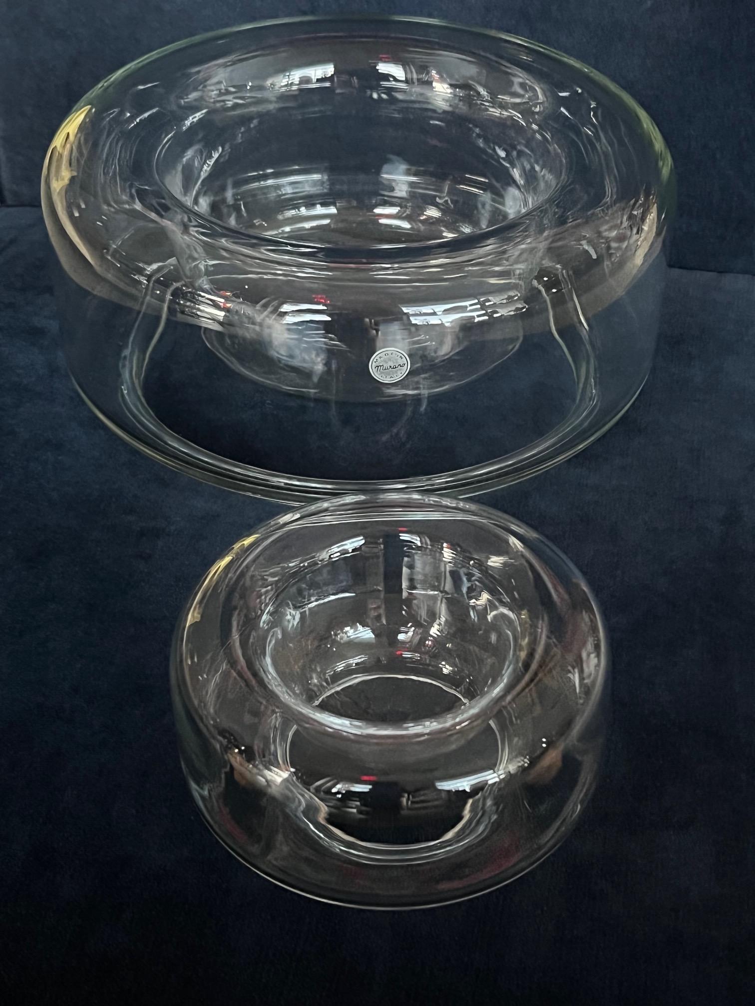 Nesting Clear Glass Bowls By Charles Pfister For Knoll International 3