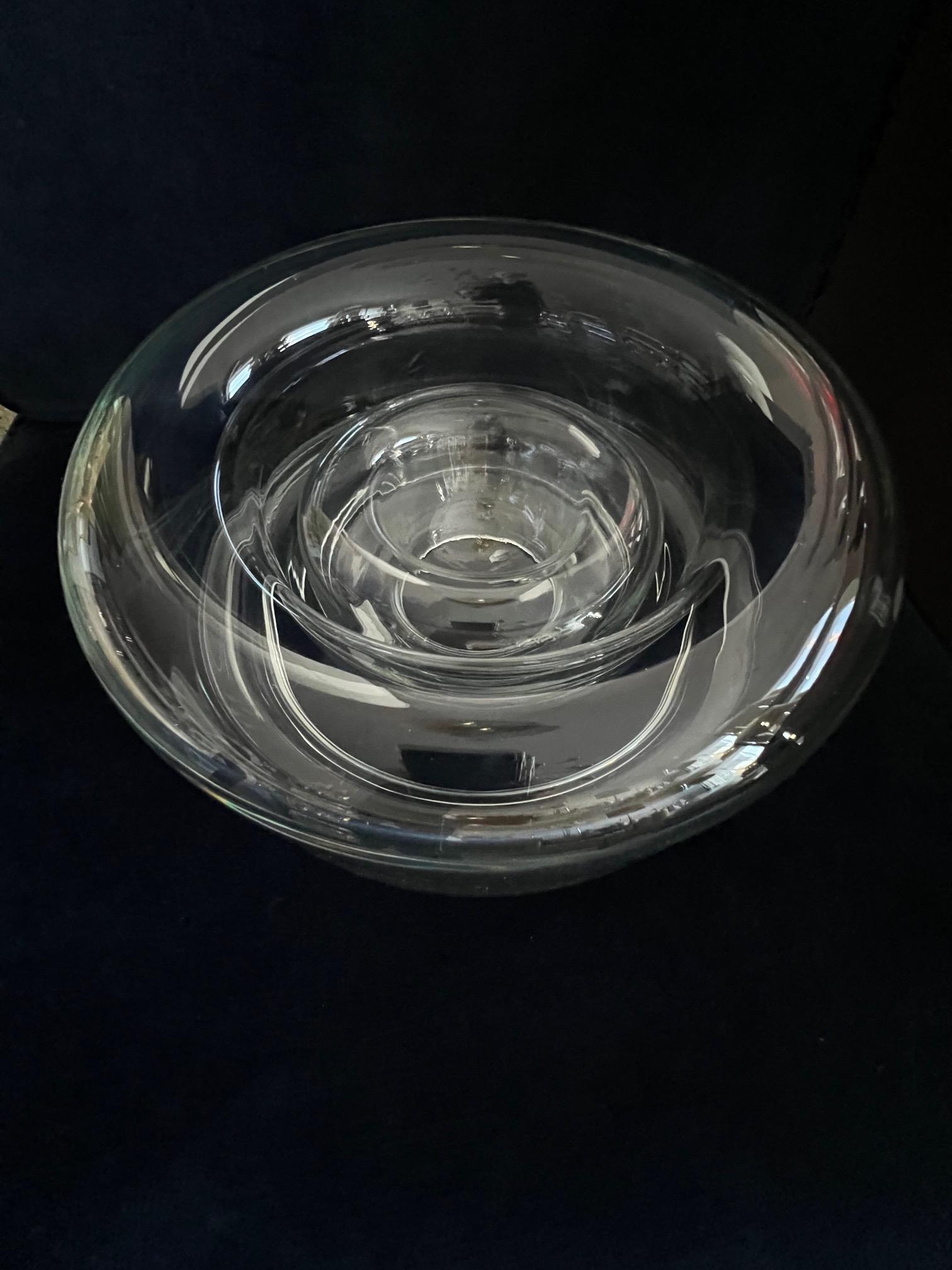 Italian Nesting Clear Glass Bowls By Charles Pfister For Knoll International