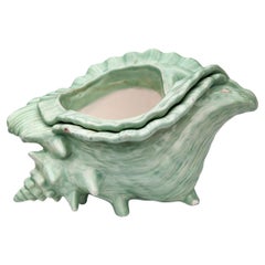 Retro Nesting Green Ceramic Shell Pots