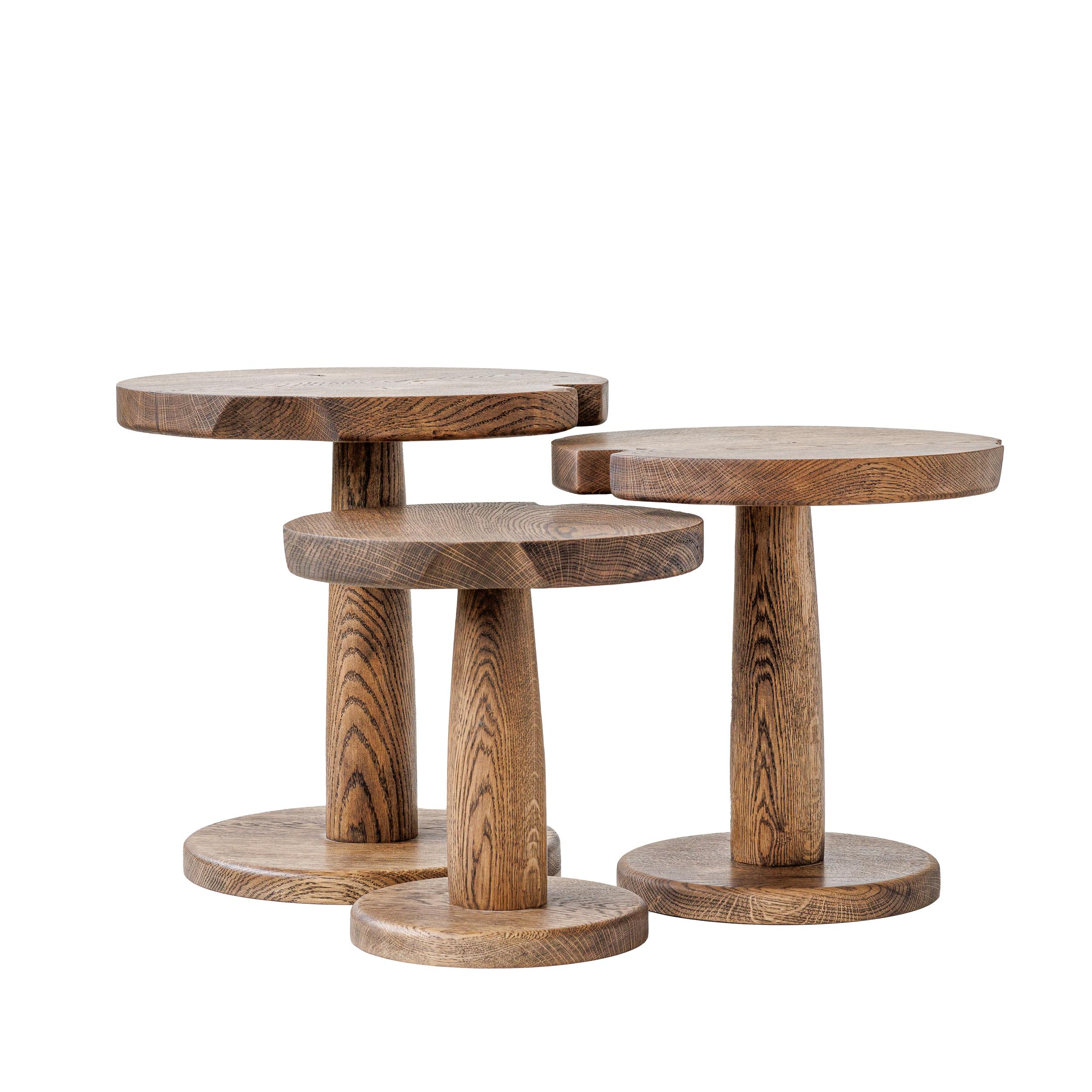 Nesting Oak Tables, Couchtische, Dänisches Design und Kunsthandwerk, Brutalistischer Stil (Handgefertigt) im Angebot