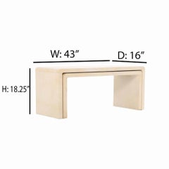 Nesting Parchment Waterfall Coffee Tables, in the Manner of Jean-Michel Frank.
