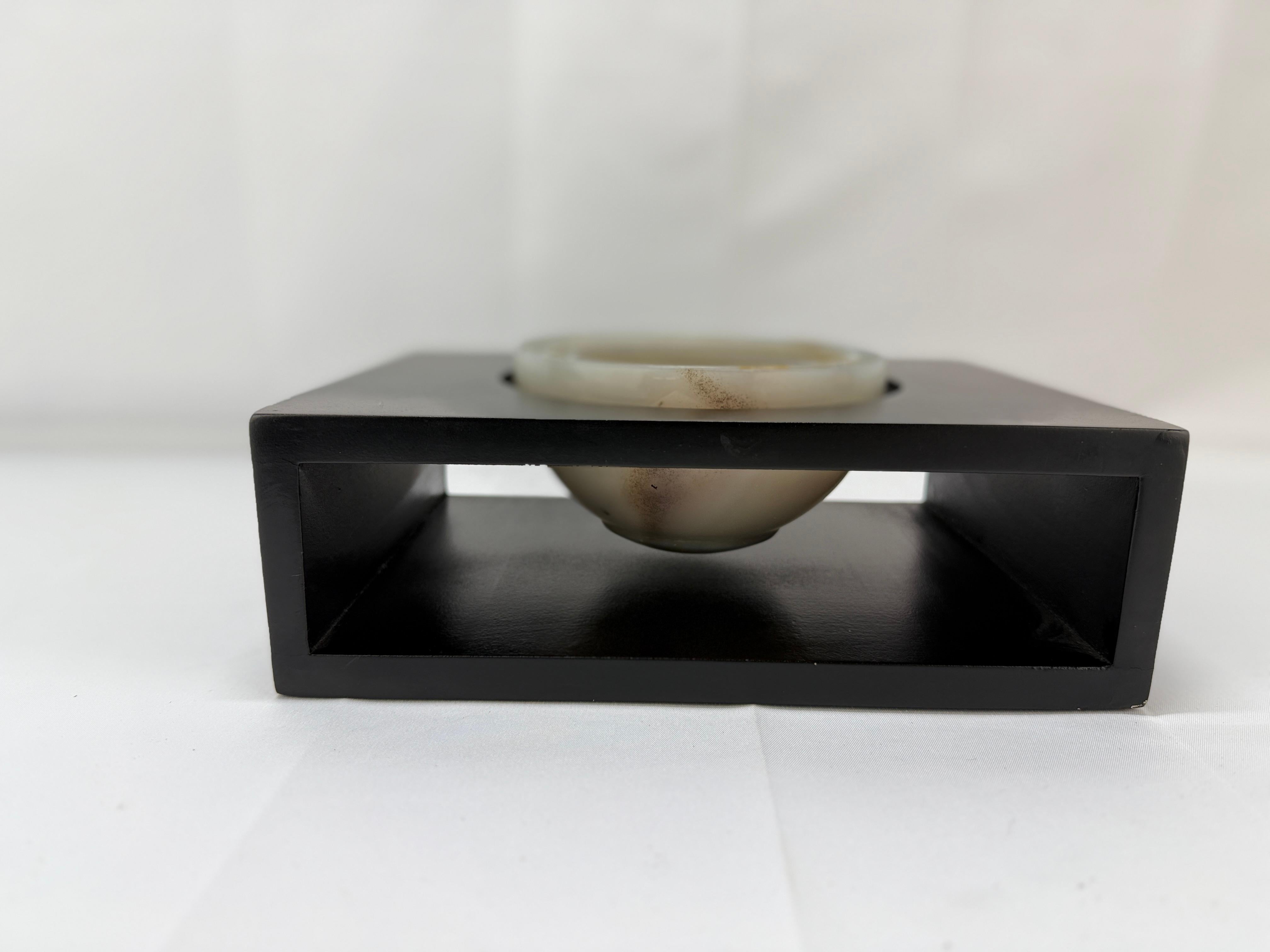 Nesting Set of 5 Carved Agate Bowls & Display - Artisan Signed For Sale 5