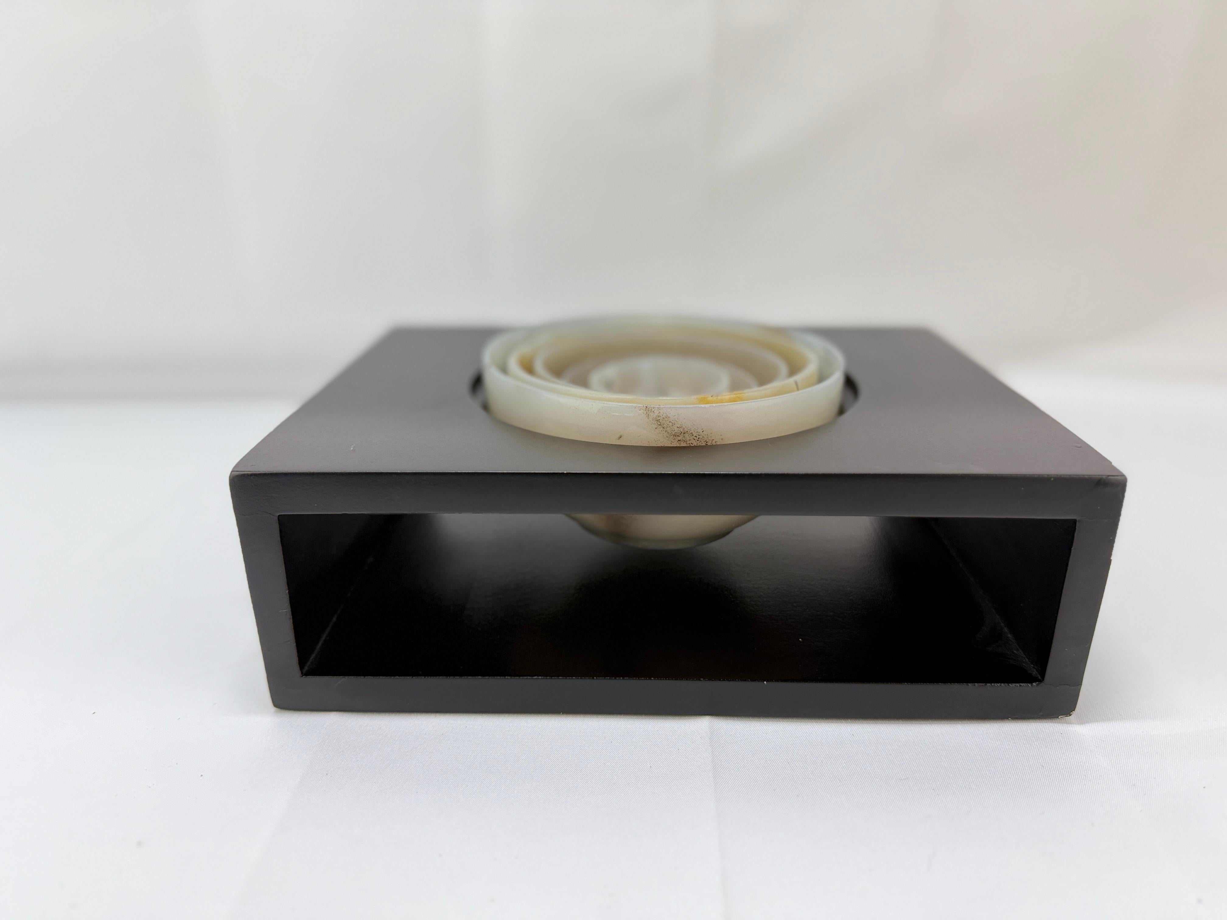 Nesting Set of 5 Carved Agate Bowls & Display - Artisan Signed For Sale 3