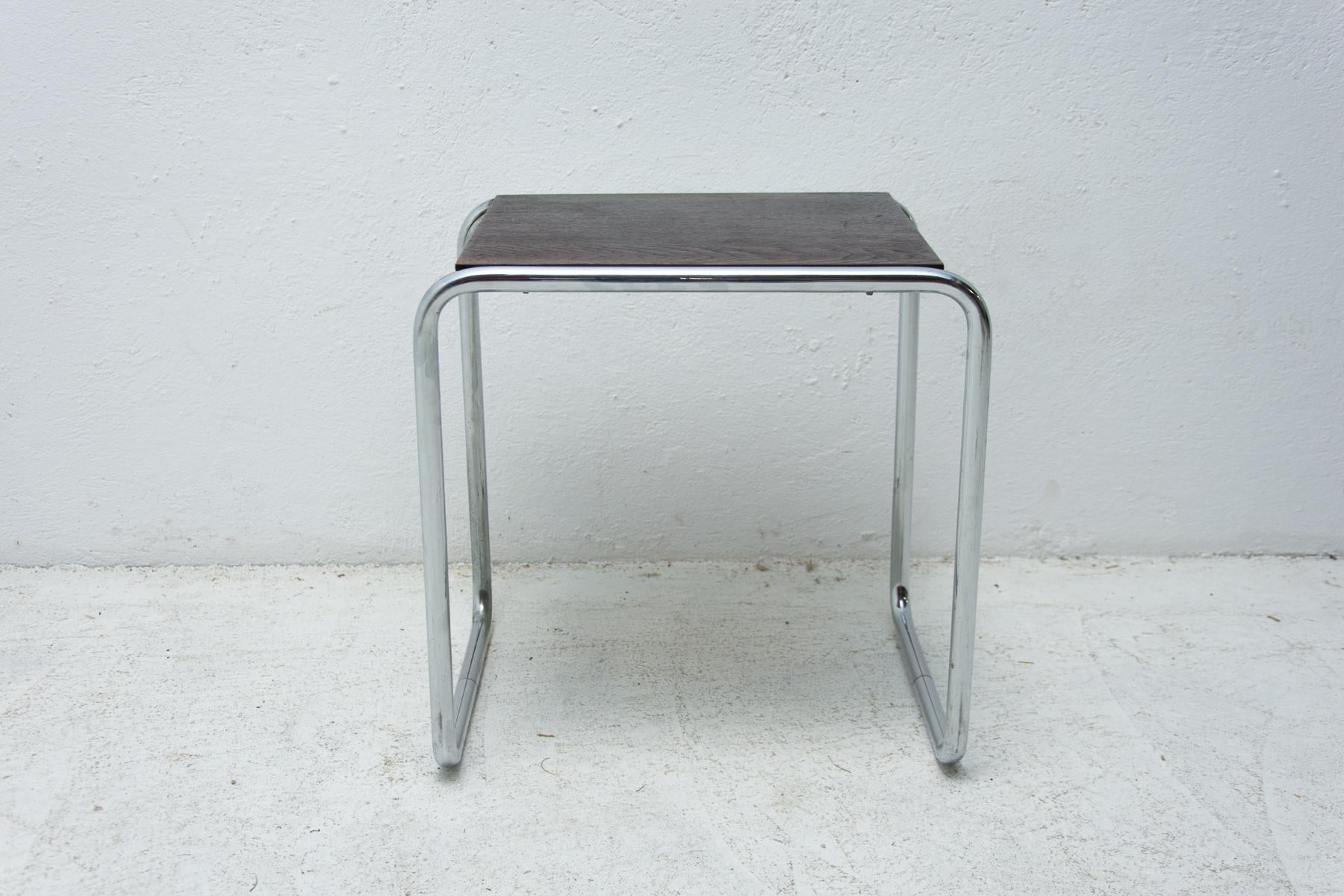 The smallest of the range of B9 nesting tables that were designed in 1928 by Marcel Breuer.
These tables is one of the most popular furniture designs to have emerged at the Bauhaus. This piece is in very good original condition, consistent with his