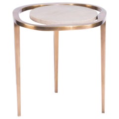 Nesting Side Table "Lily M" in Shagreen and Bronze Patina Brass by R&Y Augousti