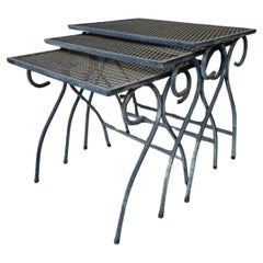 Nesting side tables by Russell Woodard, Salterini Collection, made of Steel