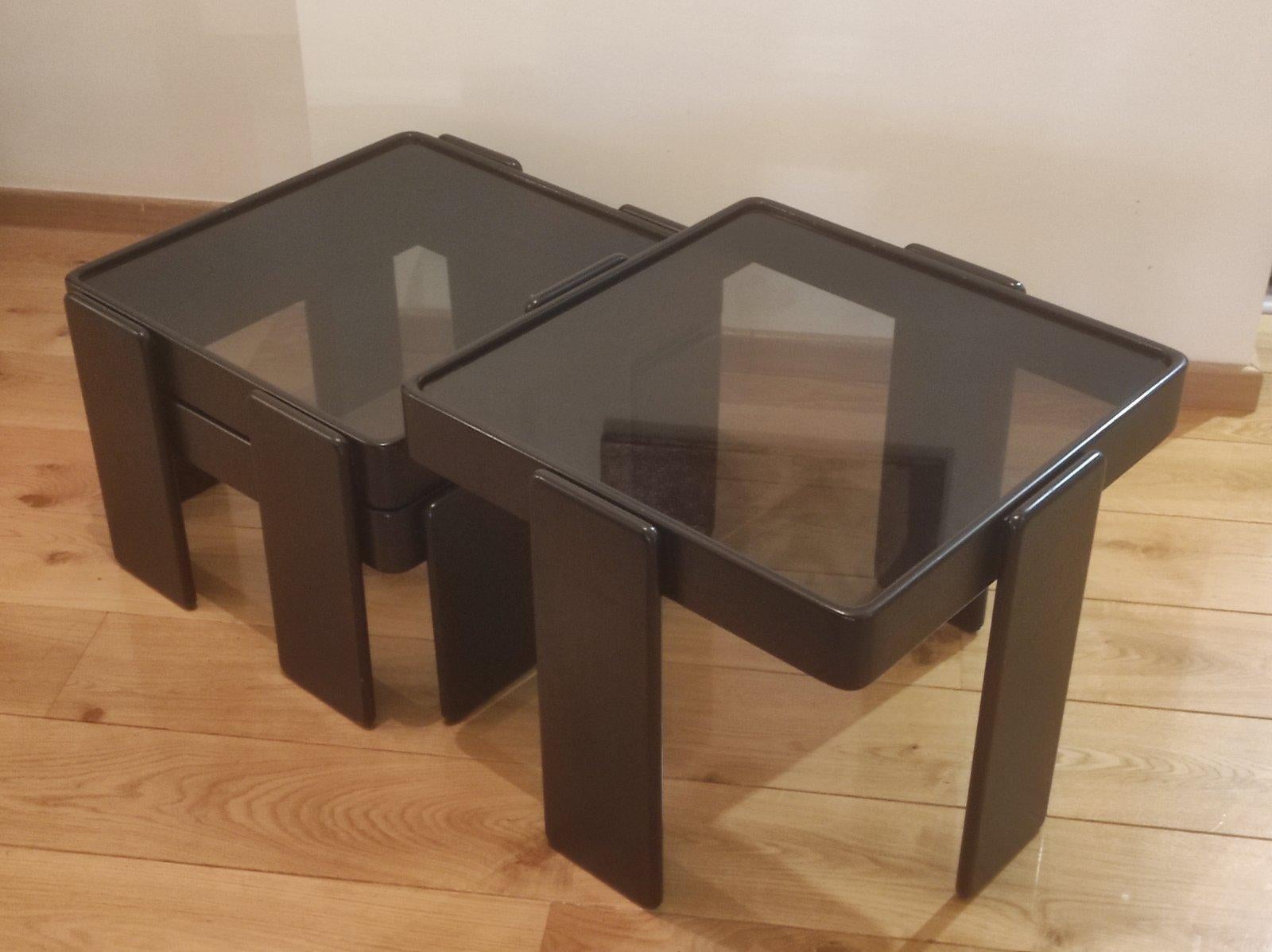Vetro Tavolino da salotto di Gianfranco Frattini per Cassina Italia anni '70 in vendita