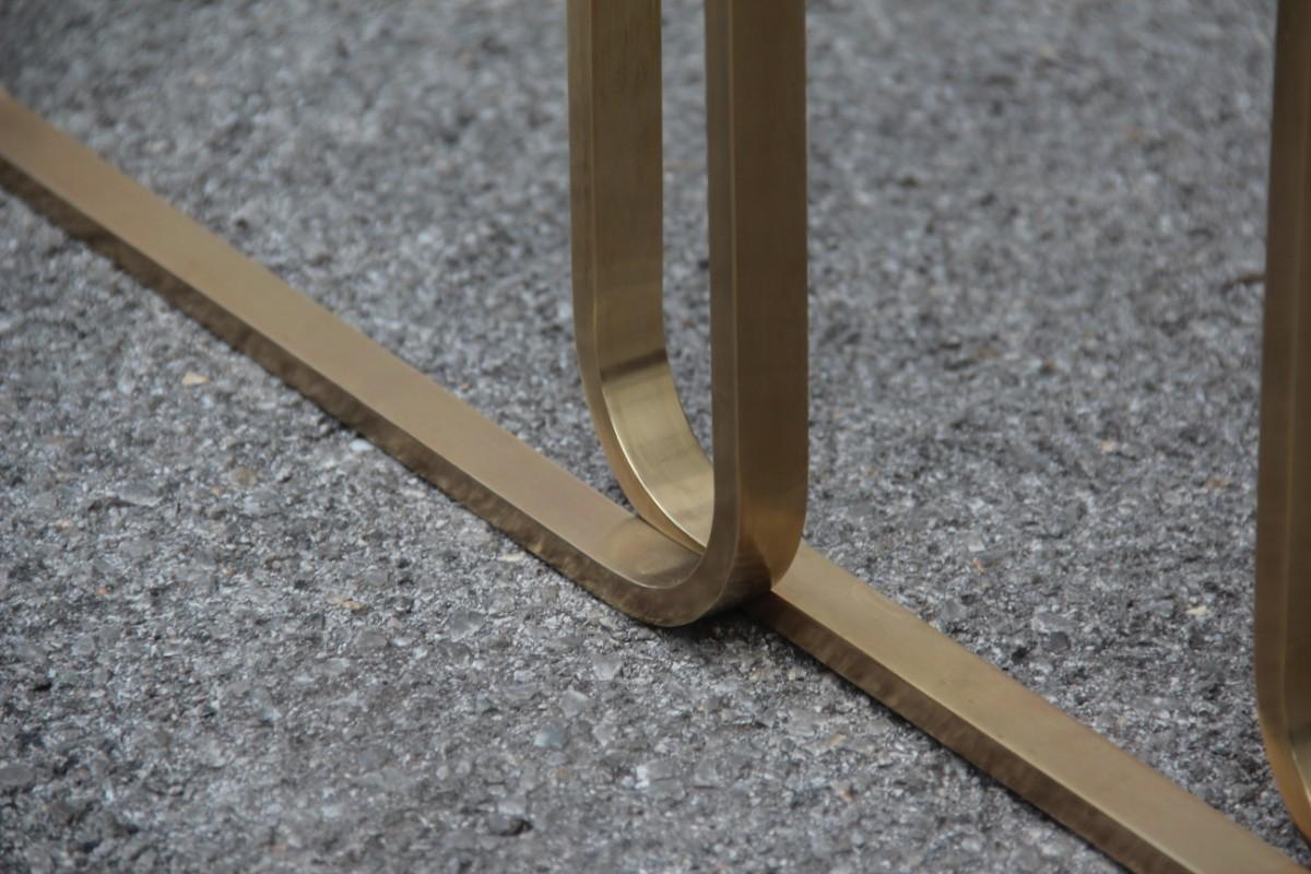 Nesting Table Couchtisch Italienisch 1970er Jahre Messing Satin Glas Gold Farbe Rechteckig im Zustand „Gut“ in Palermo, Sicily