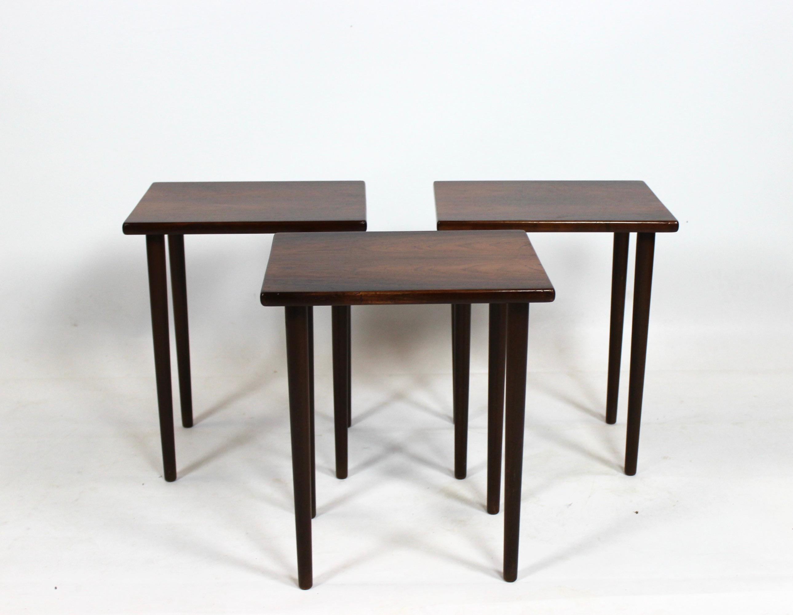 Mid-Century Modern Nesting Table in Rosewood by Kurt Østervig and Jason Furniture, 1960s For Sale