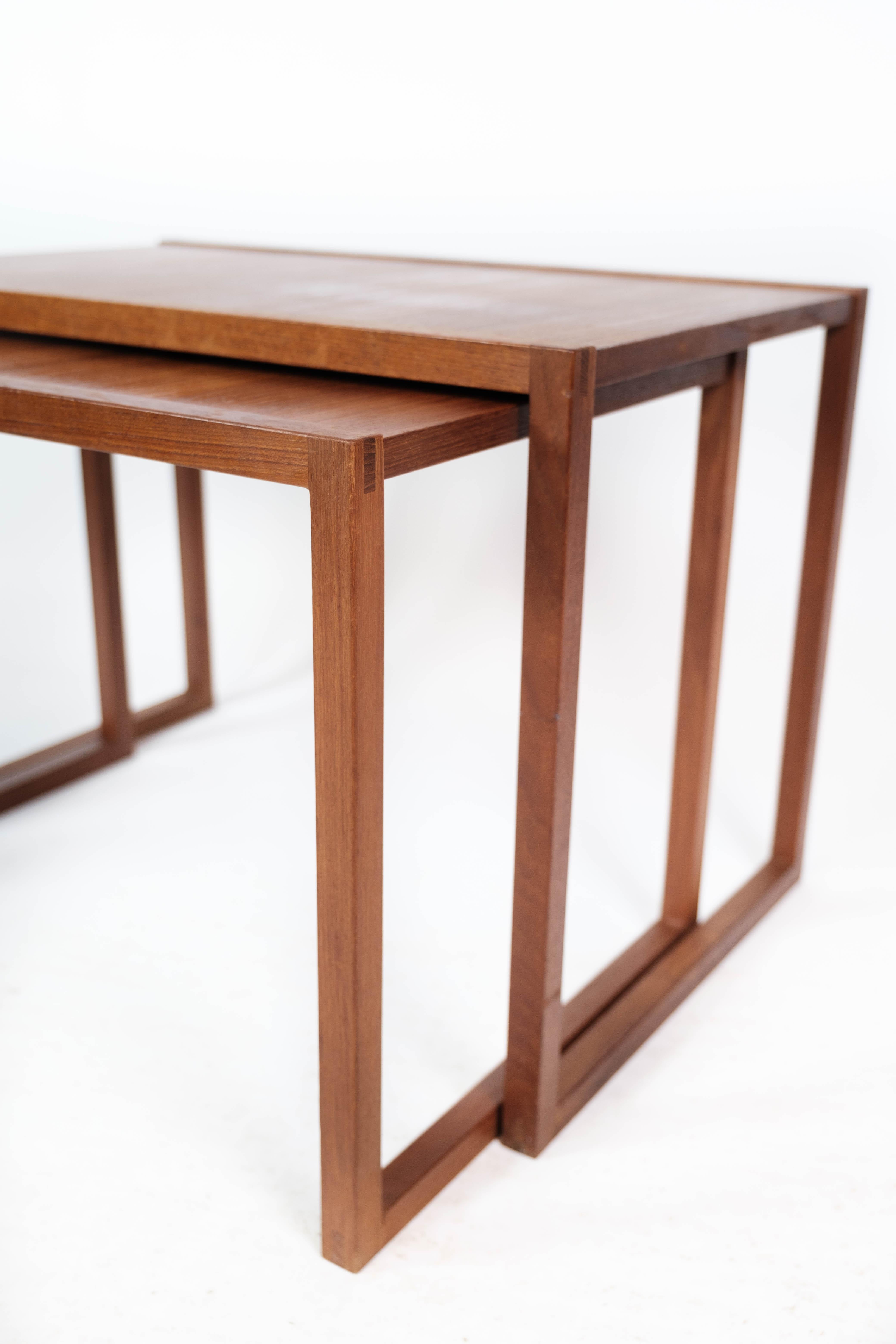 Scandinavian Modern Nesting Table in Teak of Danish Design from the 1960s For Sale