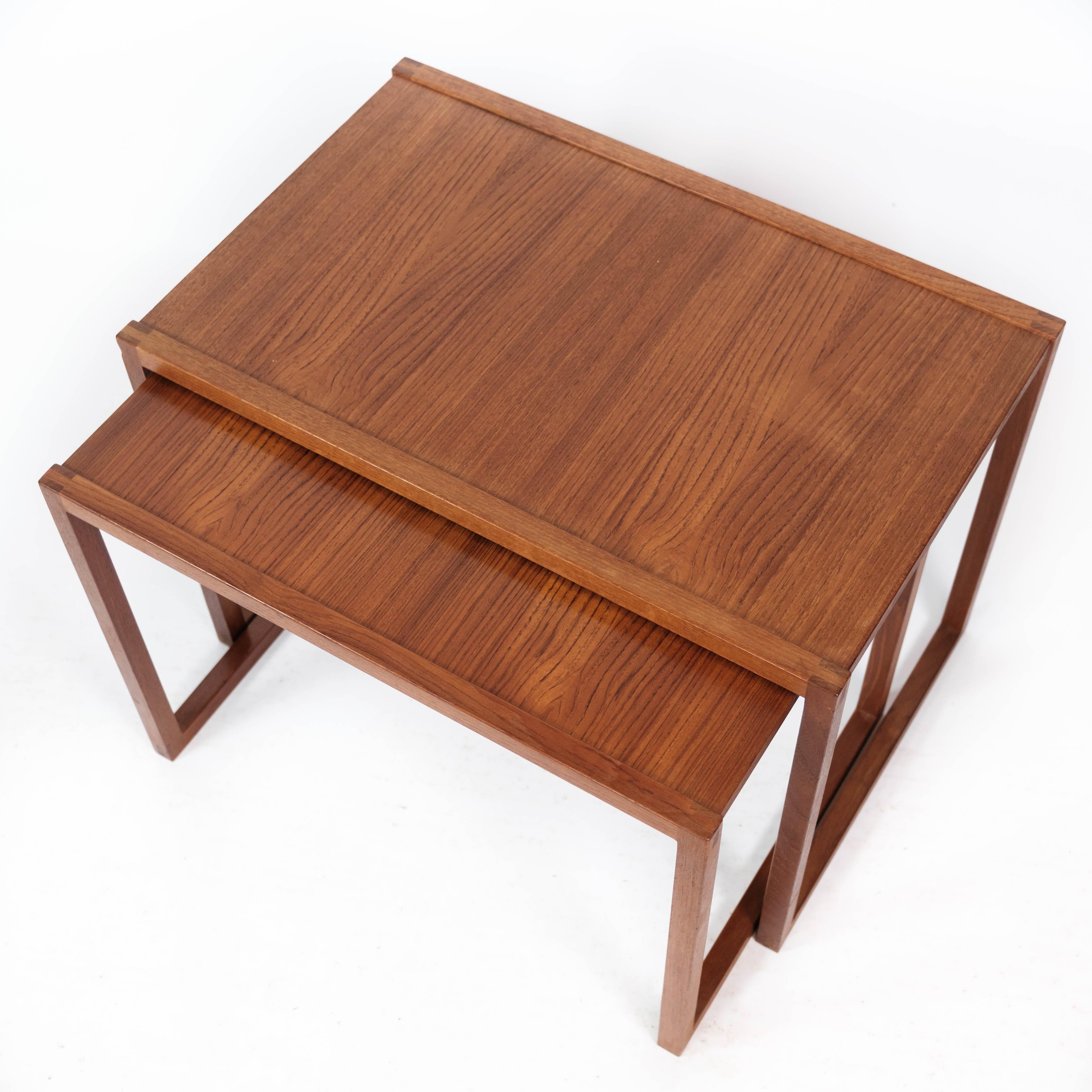 Nesting Table in Teak of Danish Design from the 1960s In Good Condition For Sale In Lejre, DK