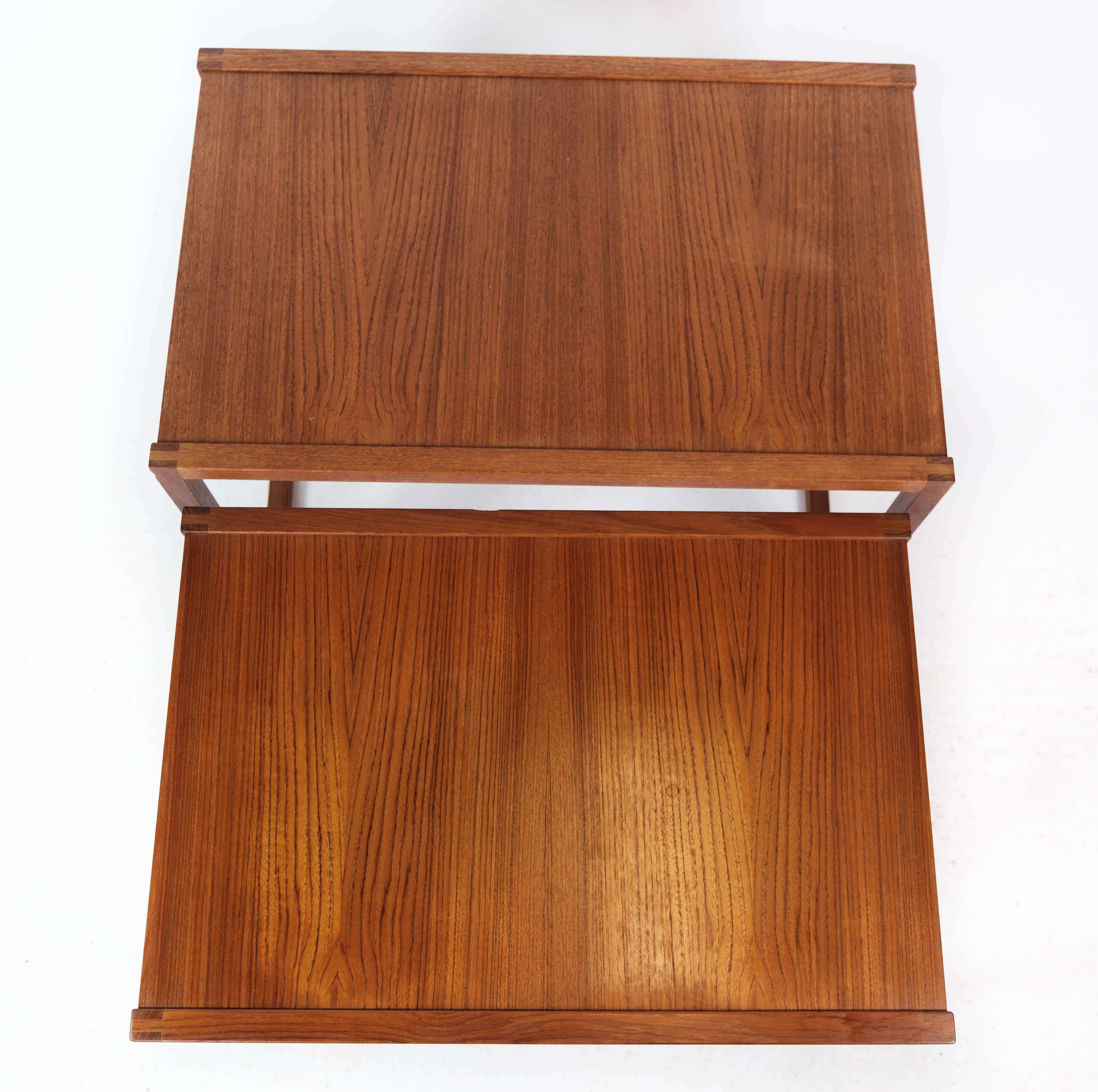 Schachteltisch aus Teakholz, dänisches Design aus den 1960er Jahren im Angebot 3