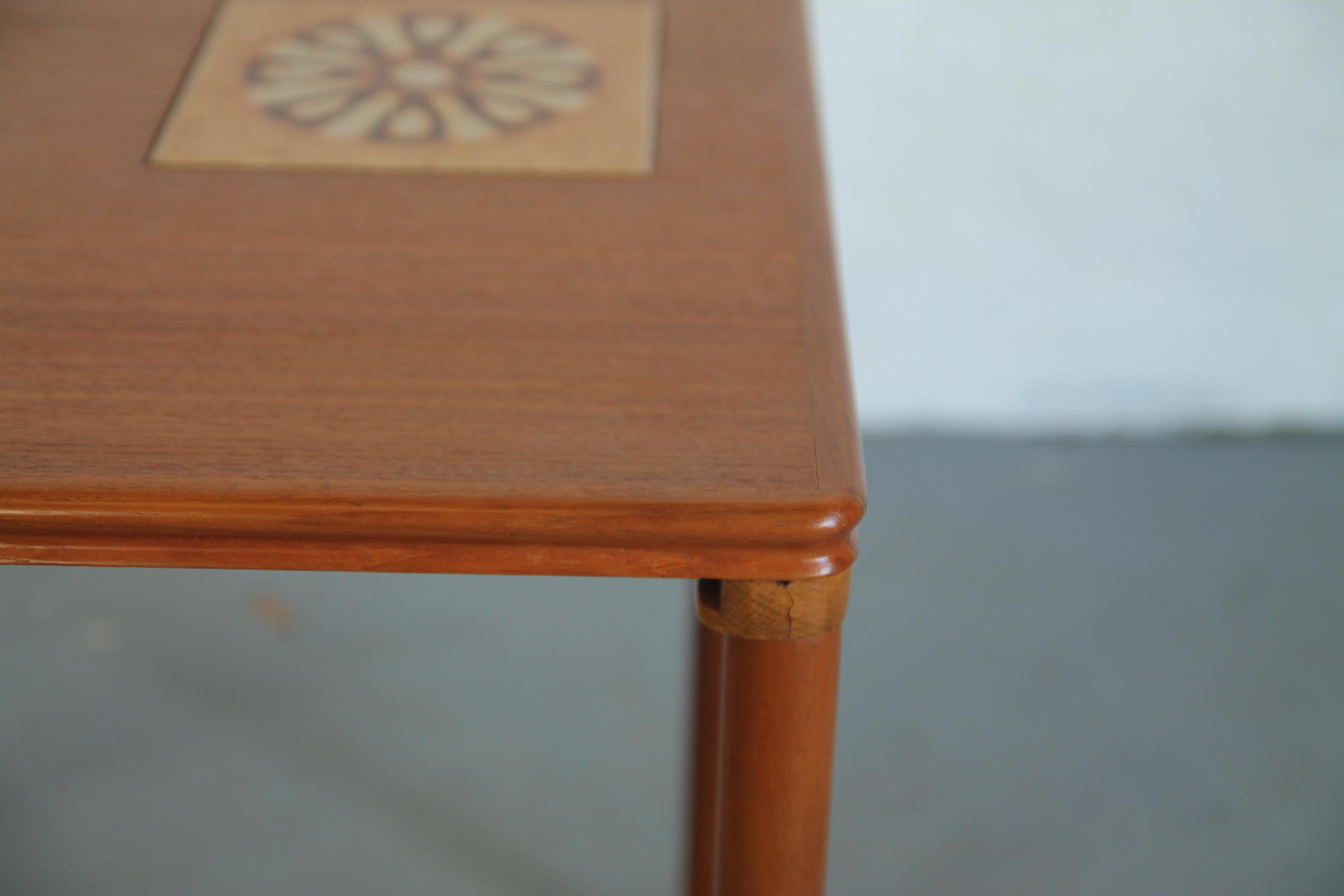 Nesting Table with Tile Inset on Top Table For Sale 1