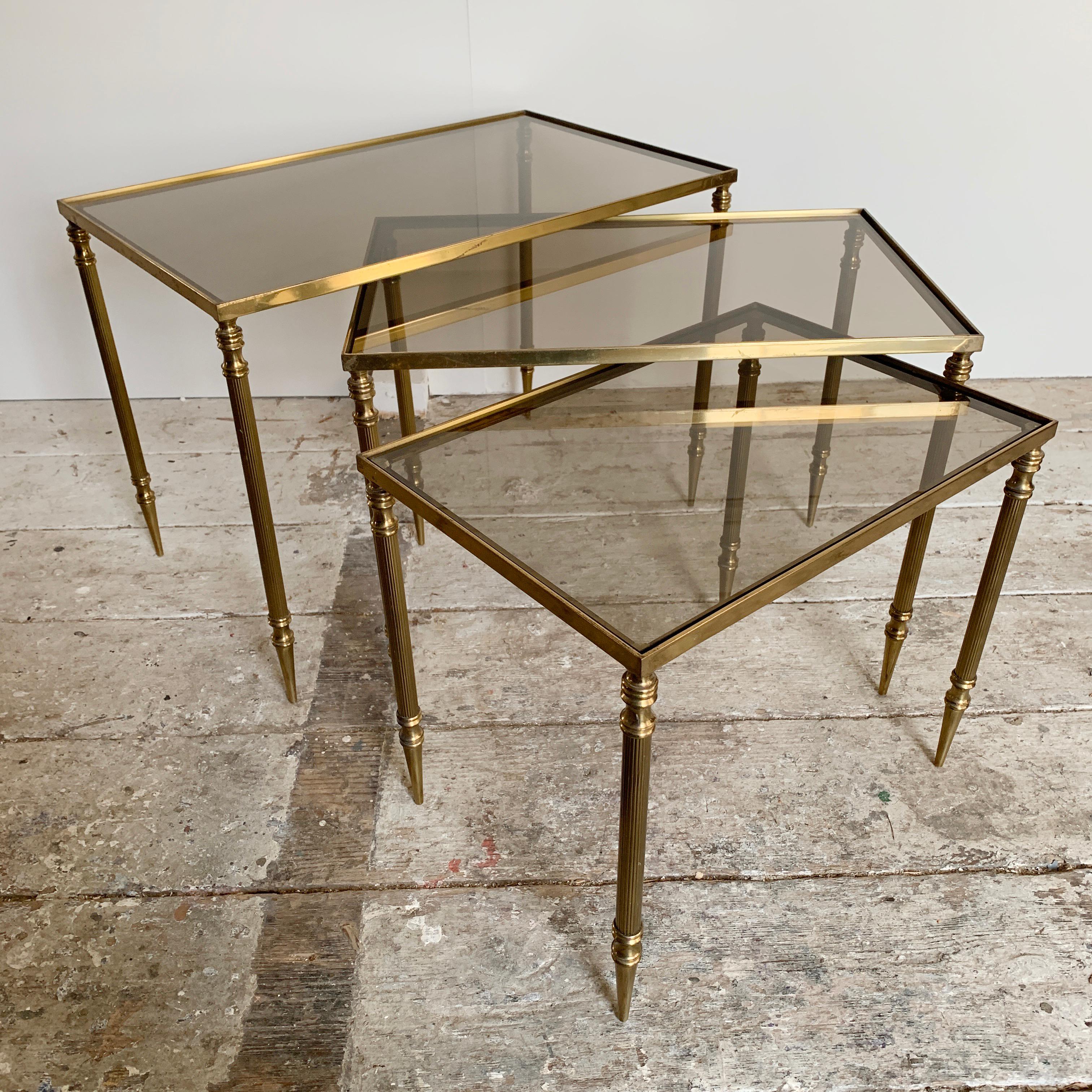 Mid-Century Modern Nesting Tables Attributed to Maison Jansen, circa 1940s