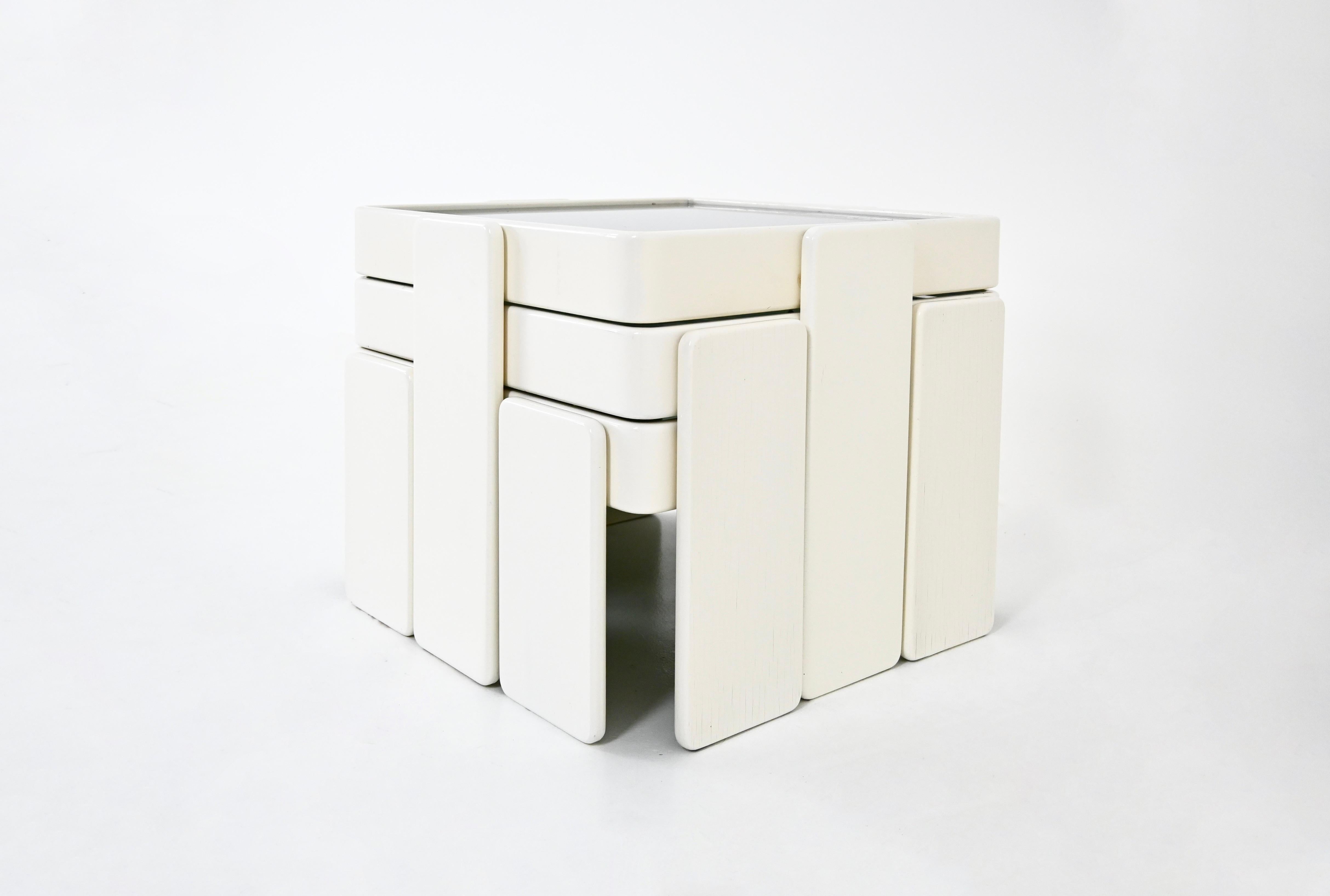 Tables gigognes de Gianfranco Frattini pour Cassina, années 1960, lot de 3 Bon état - En vente à bruxelles, BE
