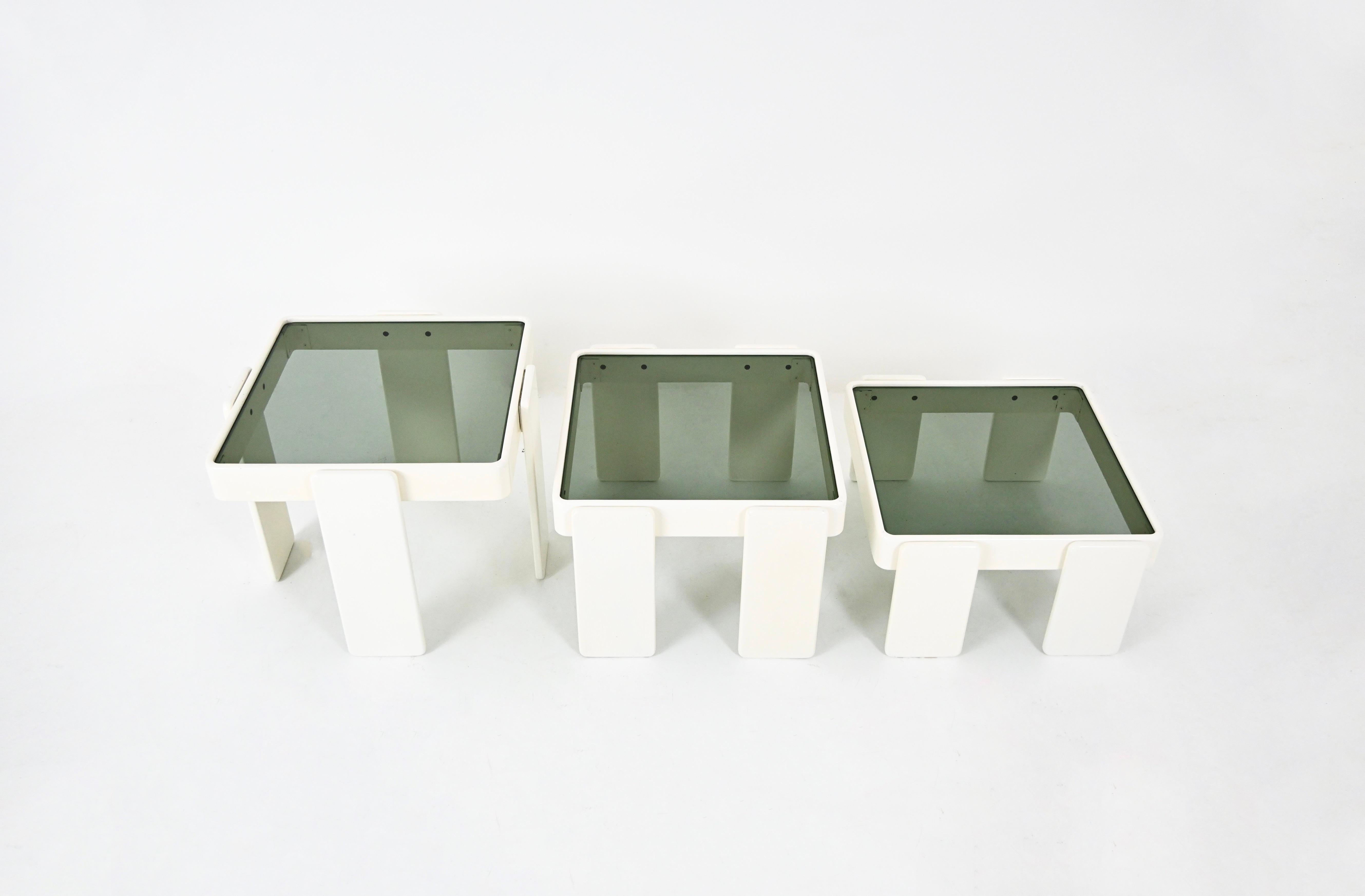 Tables gigognes de Gianfranco Frattini pour Cassina, années 1960, lot de 3 en vente 2
