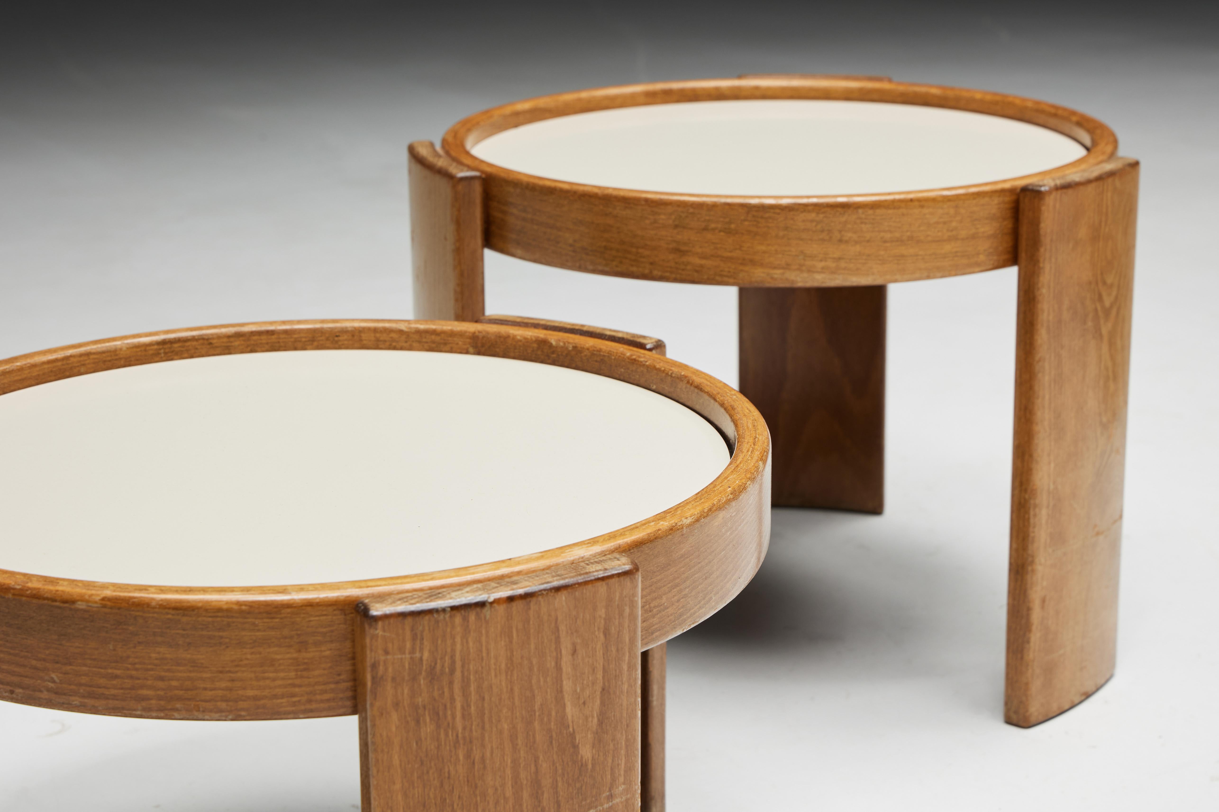 Mid-20th Century Nesting Tables by Gianfranco Frattini for Cassina, Italy, 1966
