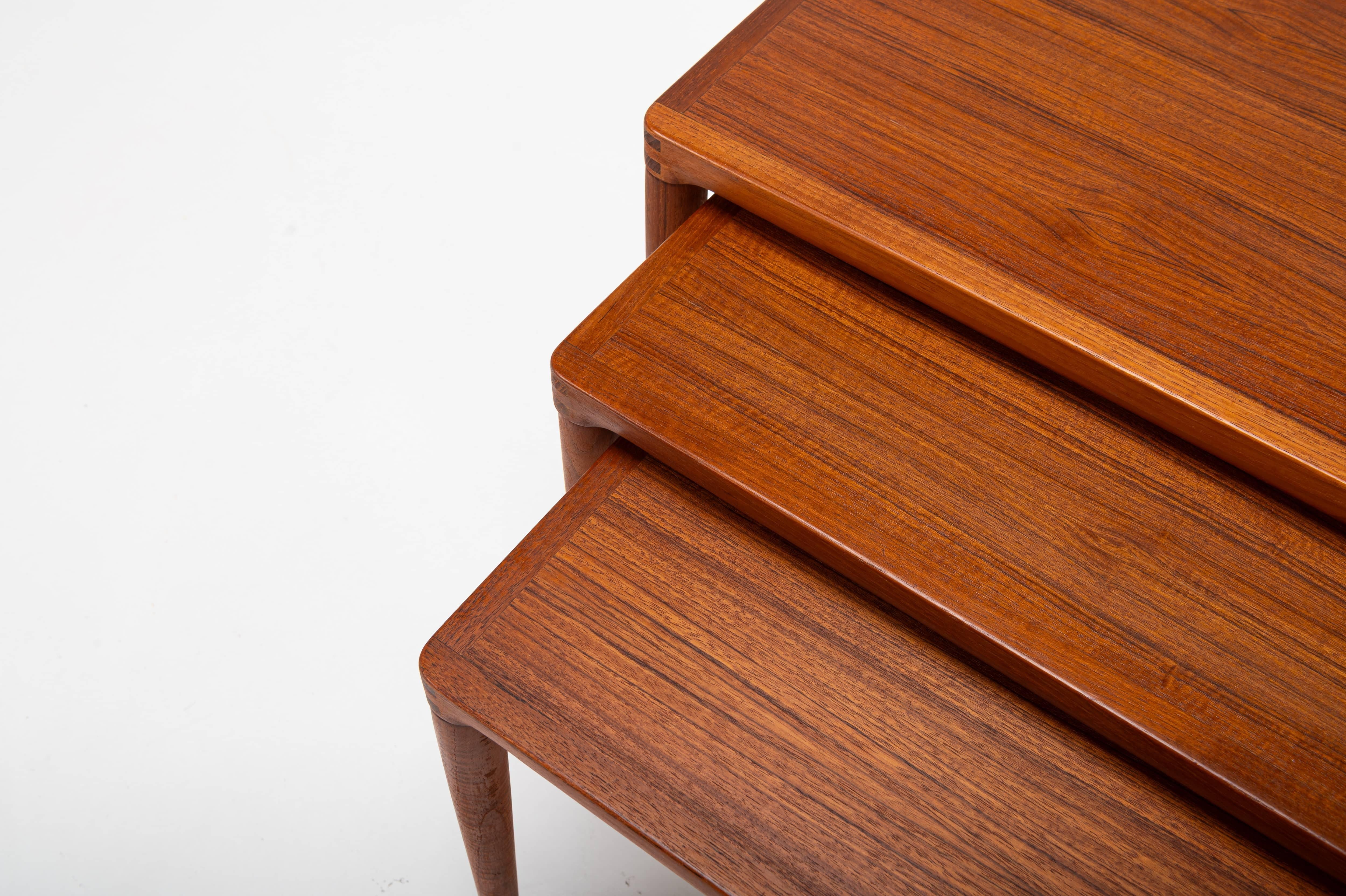 Nesting tables by H.W. Klein for Bramin, Denmark 1960s For Sale 3