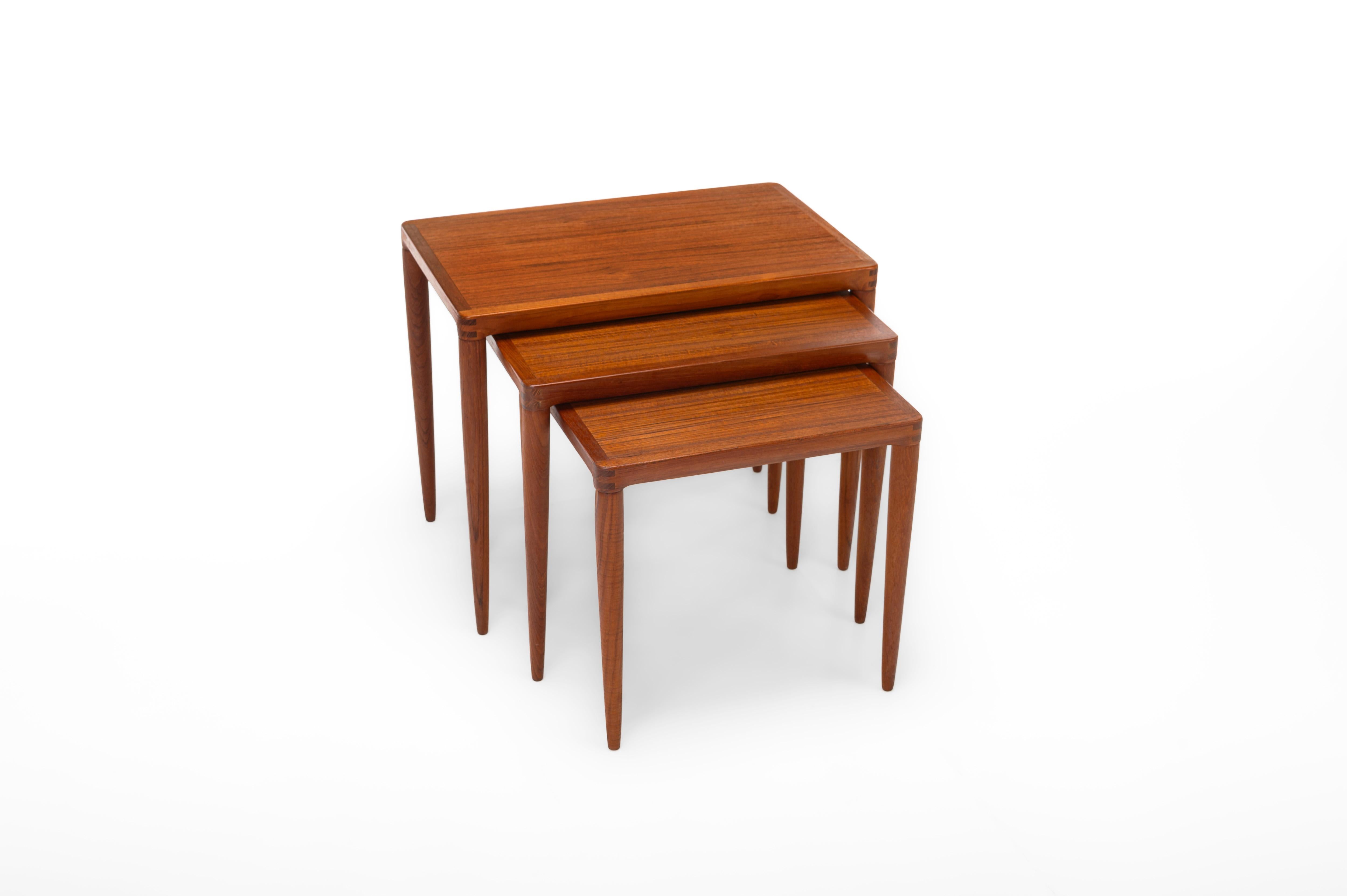 20th Century Nesting tables by H.W. Klein for Bramin, Denmark 1960s For Sale