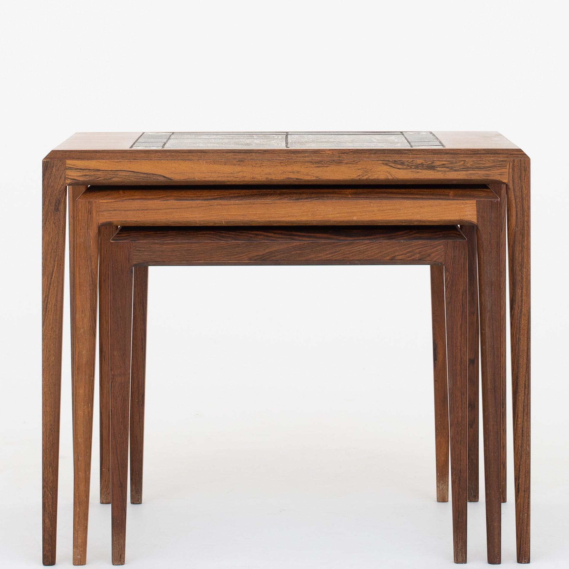 Rosewood Nesting tables by Johannes Andersen