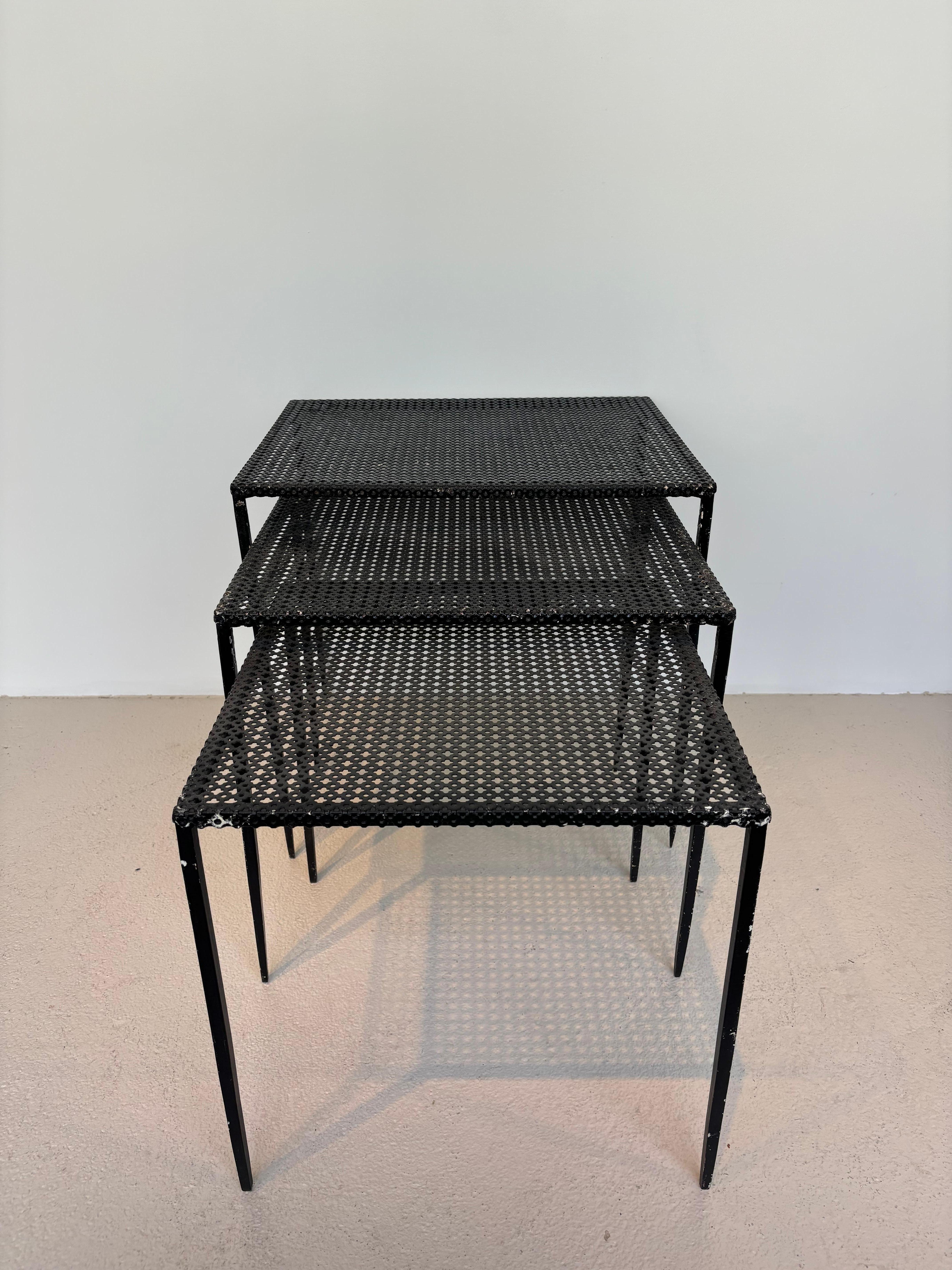 Mid-Century Modern Nesting tables by Mathieu Matégot For Sale