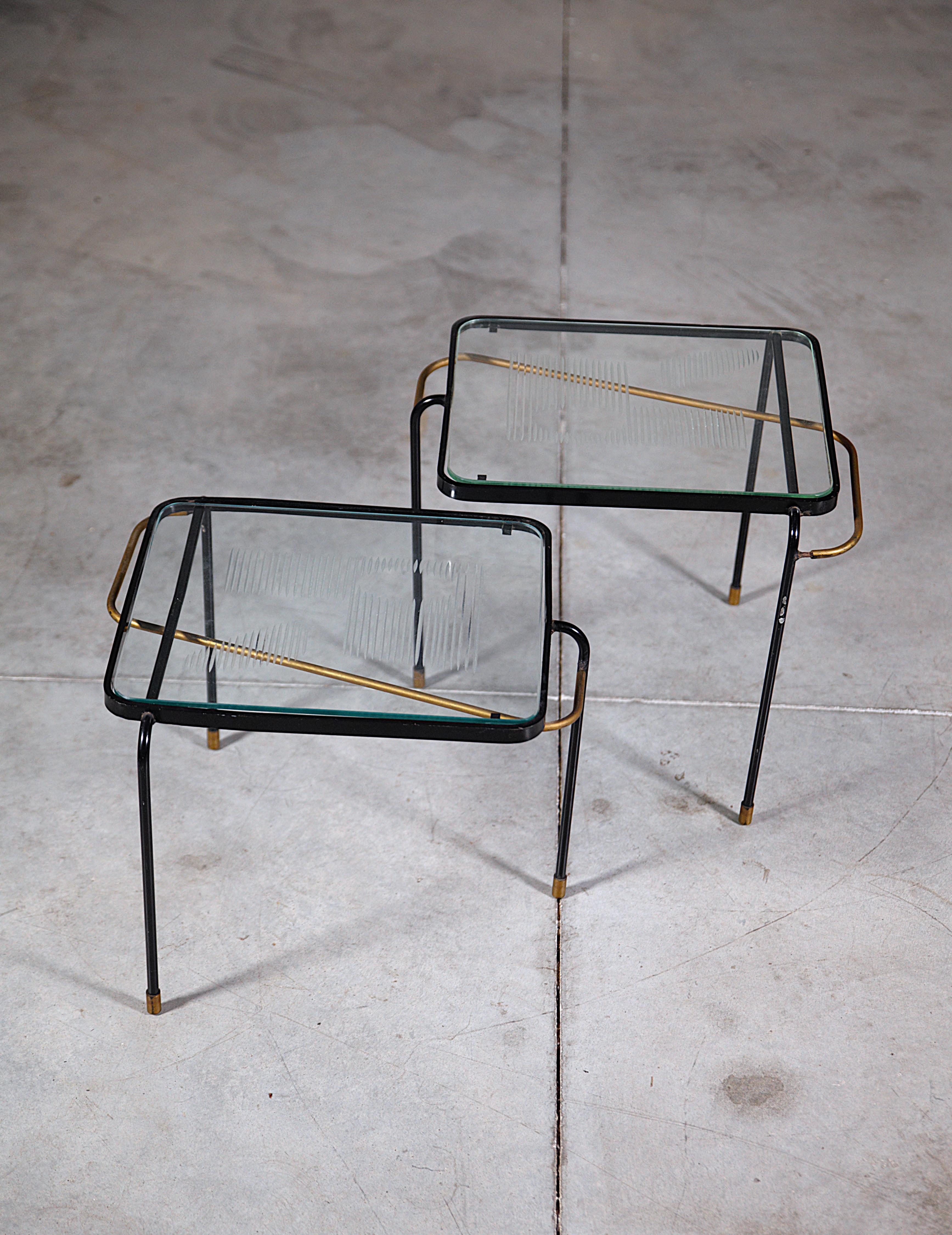 Tables gigognes par Mathieu Matégot France années 1950 Bon état - En vente à HYÈRES, FR