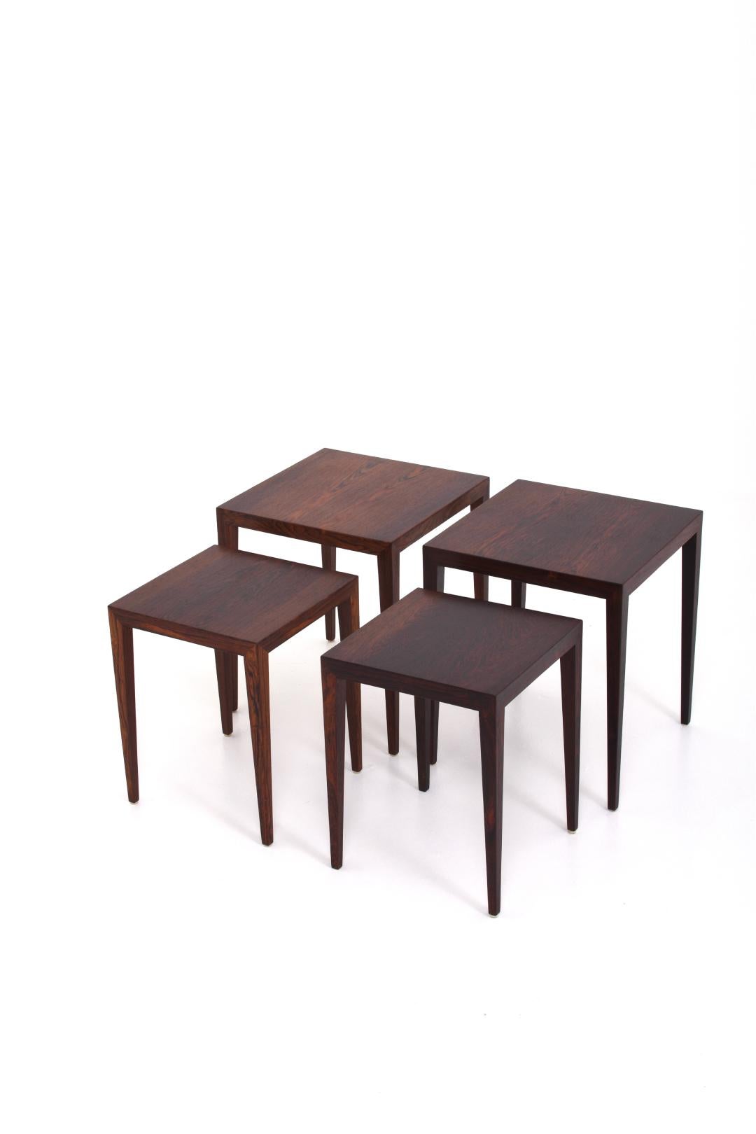 Mid-20th Century Nesting Tables by Severin Hansen for Haslev Møbelsnedkeri 1950s Set of 4
