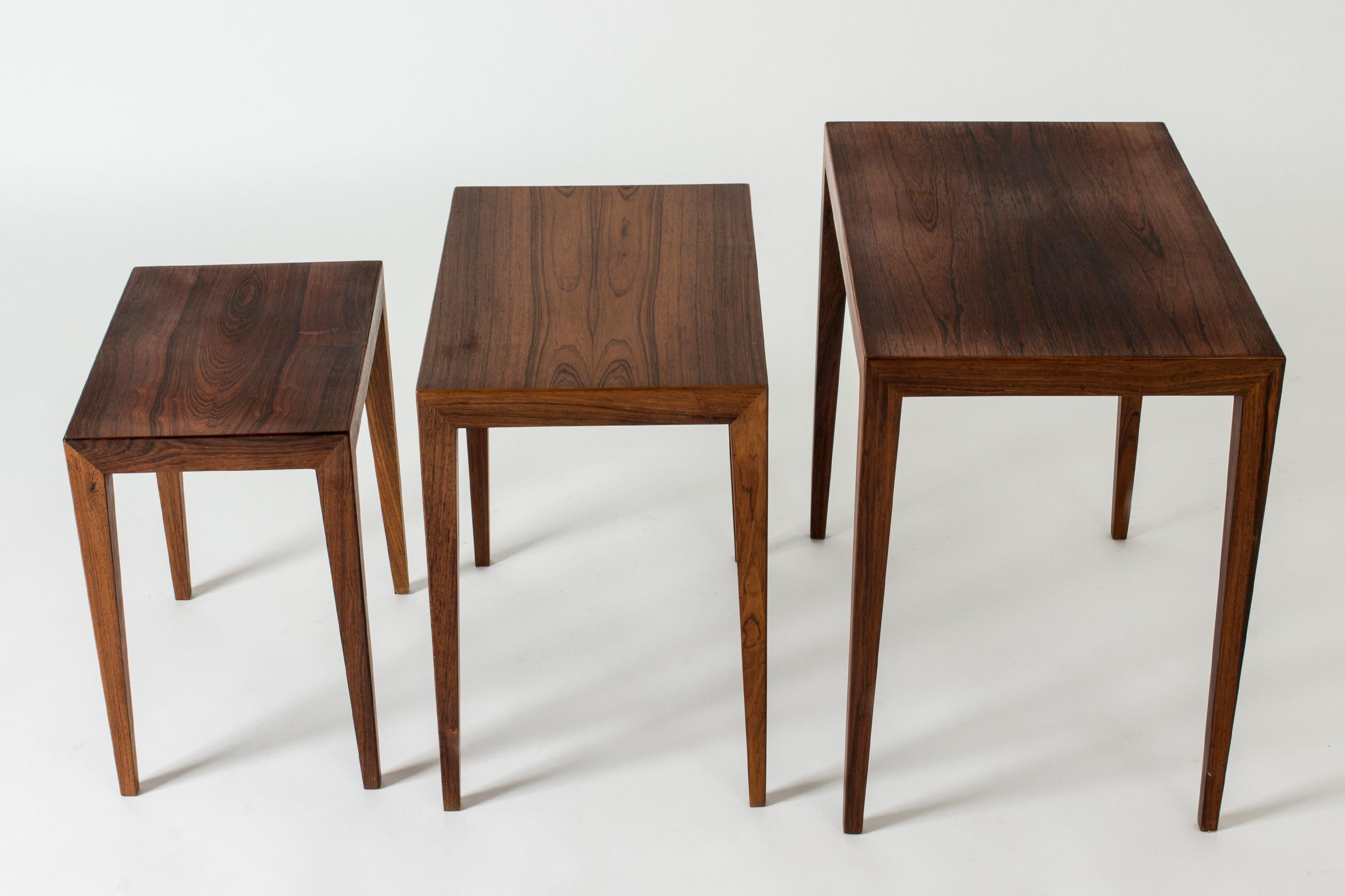 Nesting Tables by Severin Hansen, Haslev, Denmark, 1950s In Good Condition In Stockholm, SE