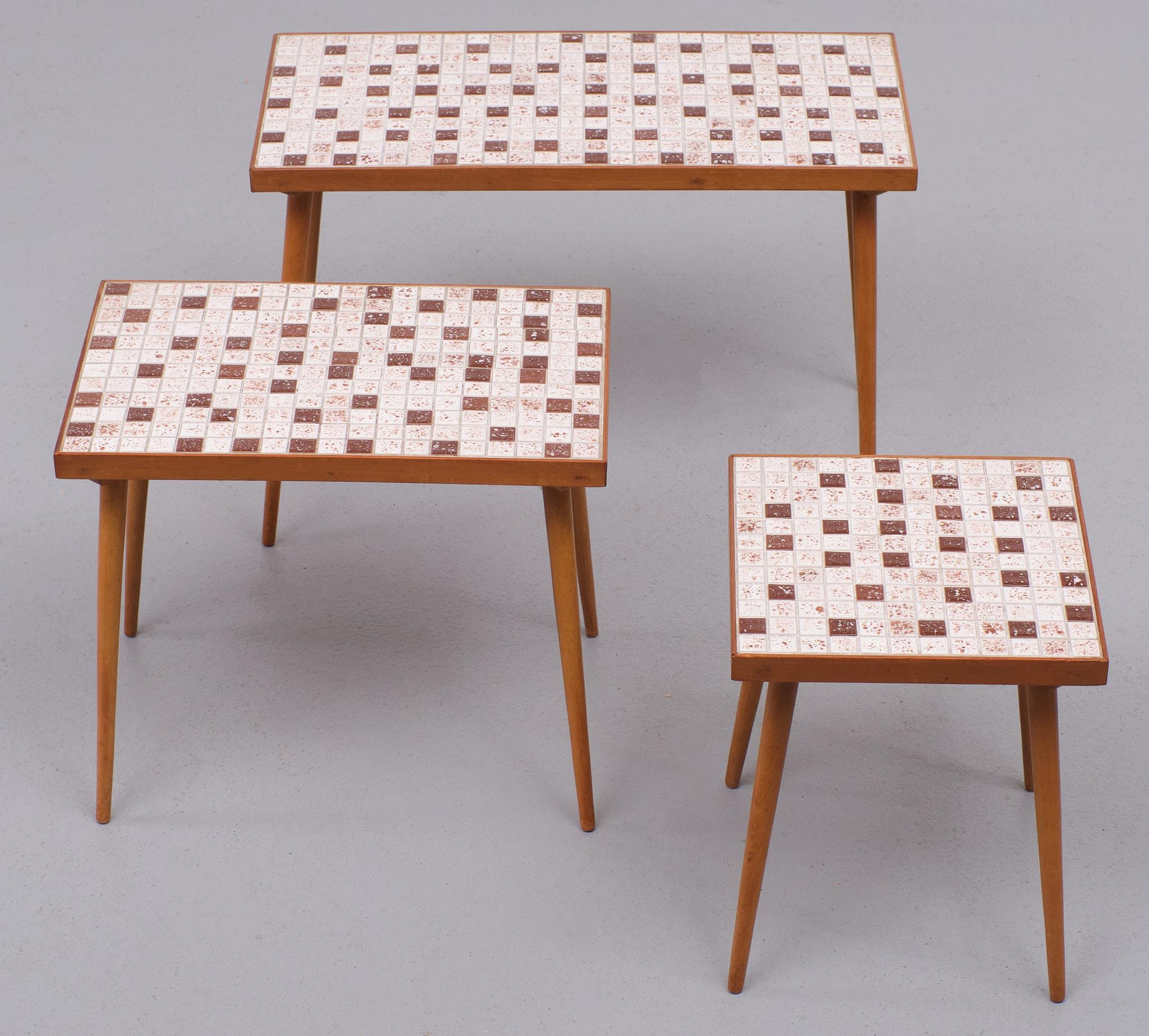 Nesting Tables Ceramic Mosaic Tiles. 1960s Holland For Sale 1