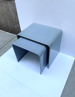 Nesting End Tables, Modern Minimalist Design, Gray, Late 20th Century