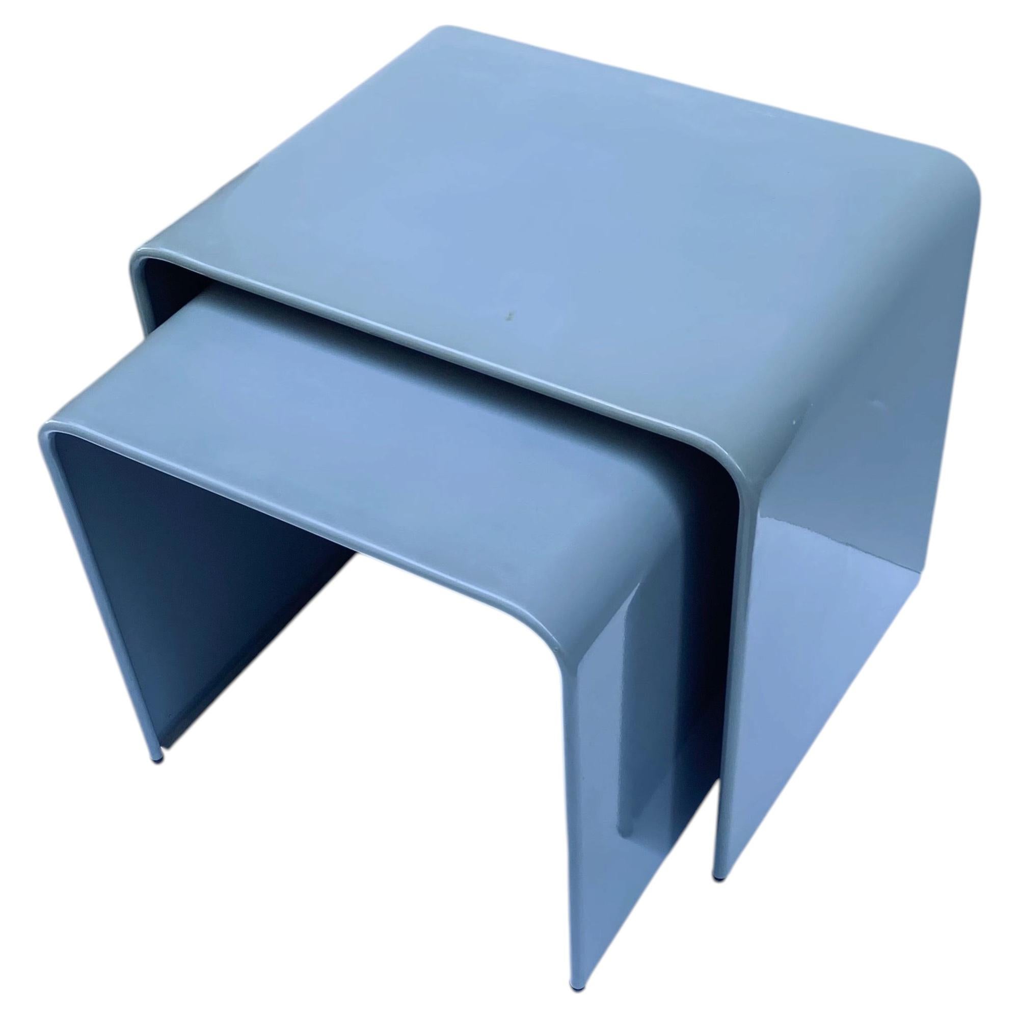 Nesting End Tables, Modern Minimalist Design, Gray, Late 20th Century For Sale